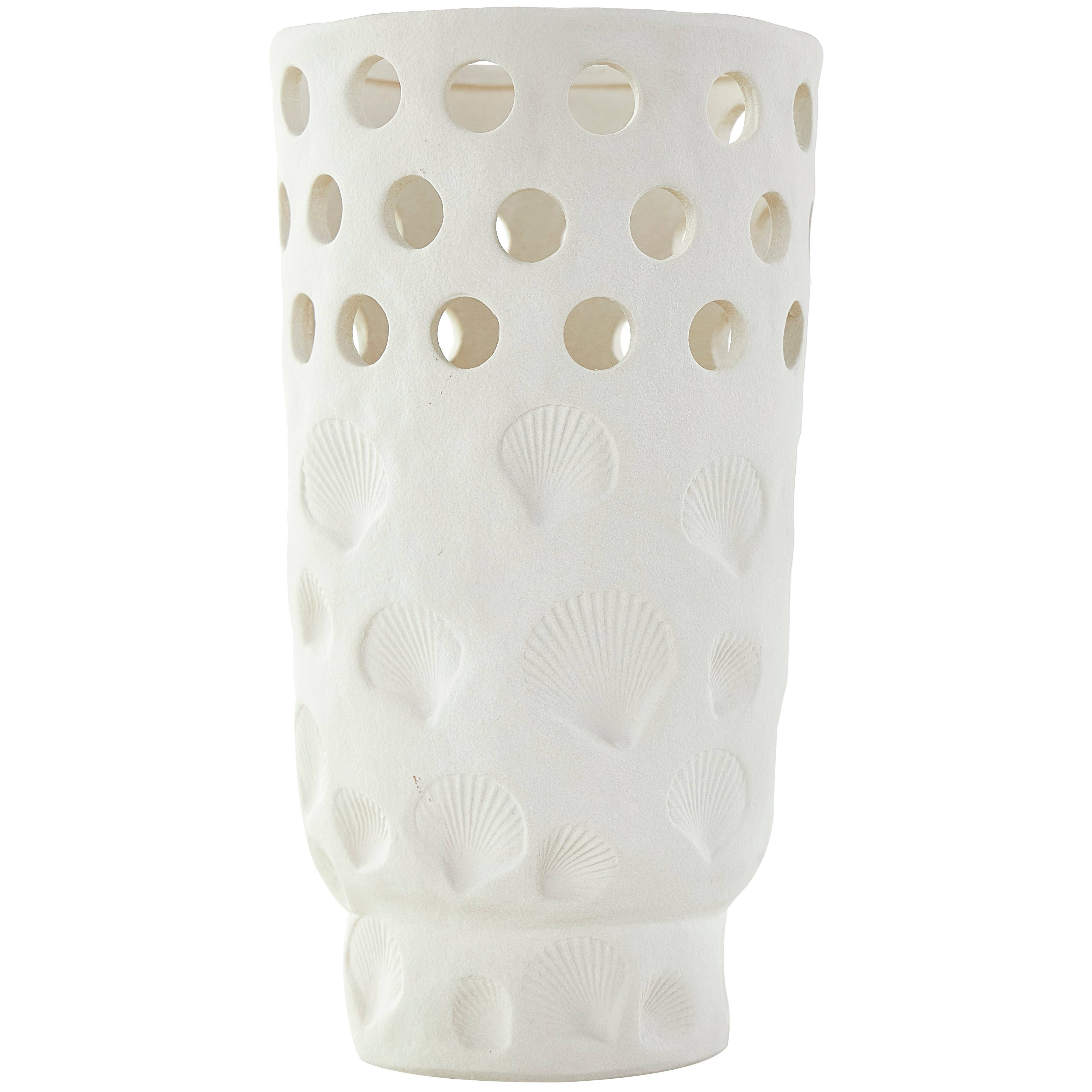 Coastal White Ceramic Vase