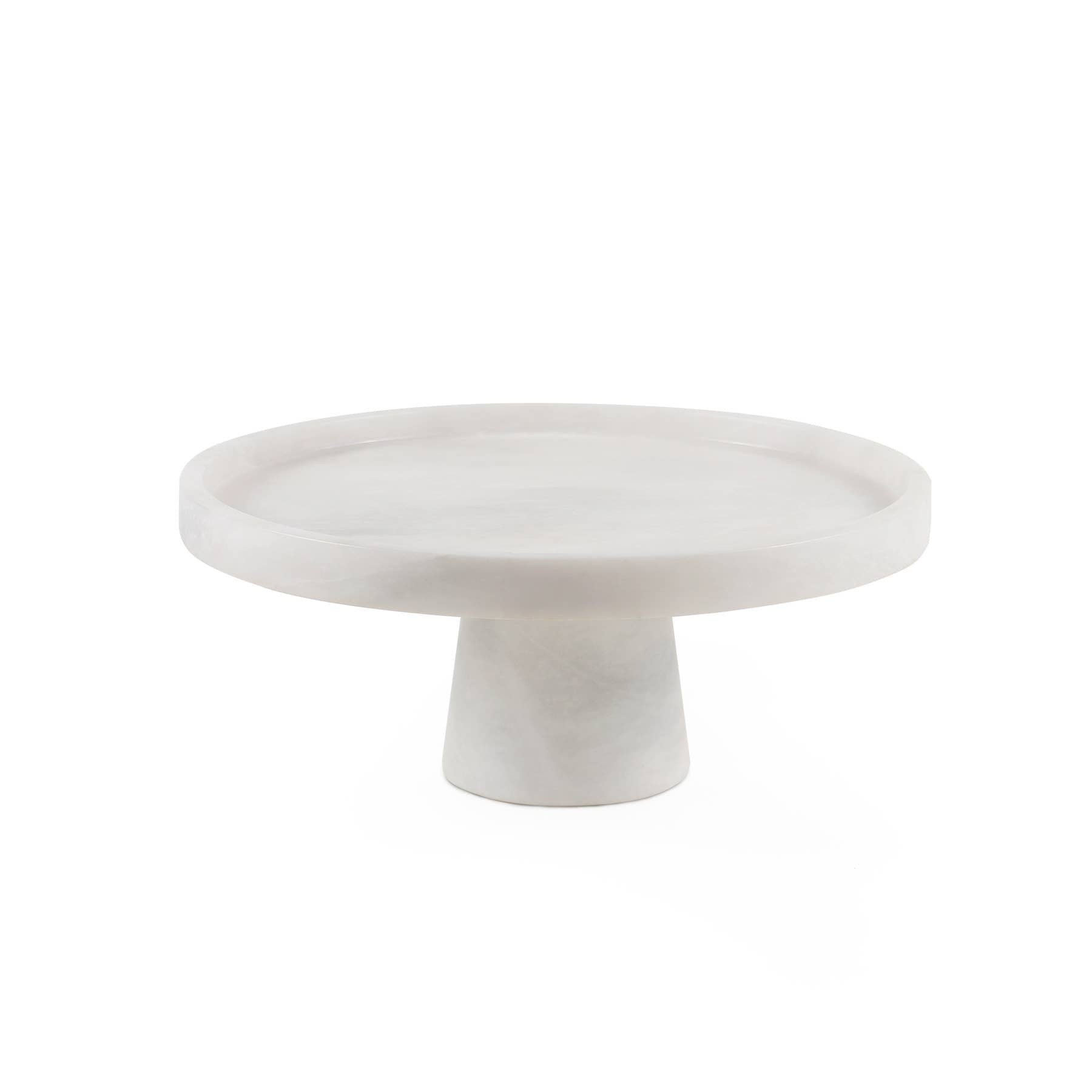 12" dia x 5" high JPearl White Marble Cake Stand
