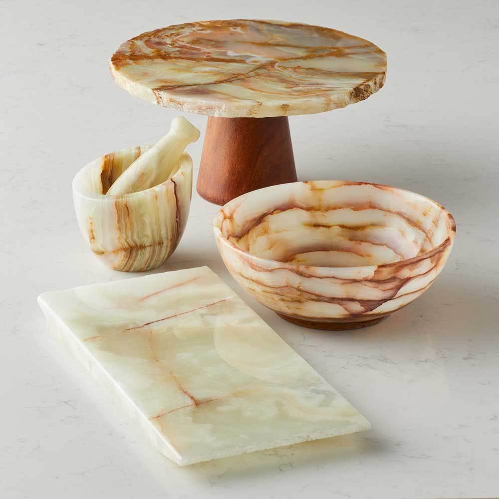 Rough-Edge Onyx Cake Stand
