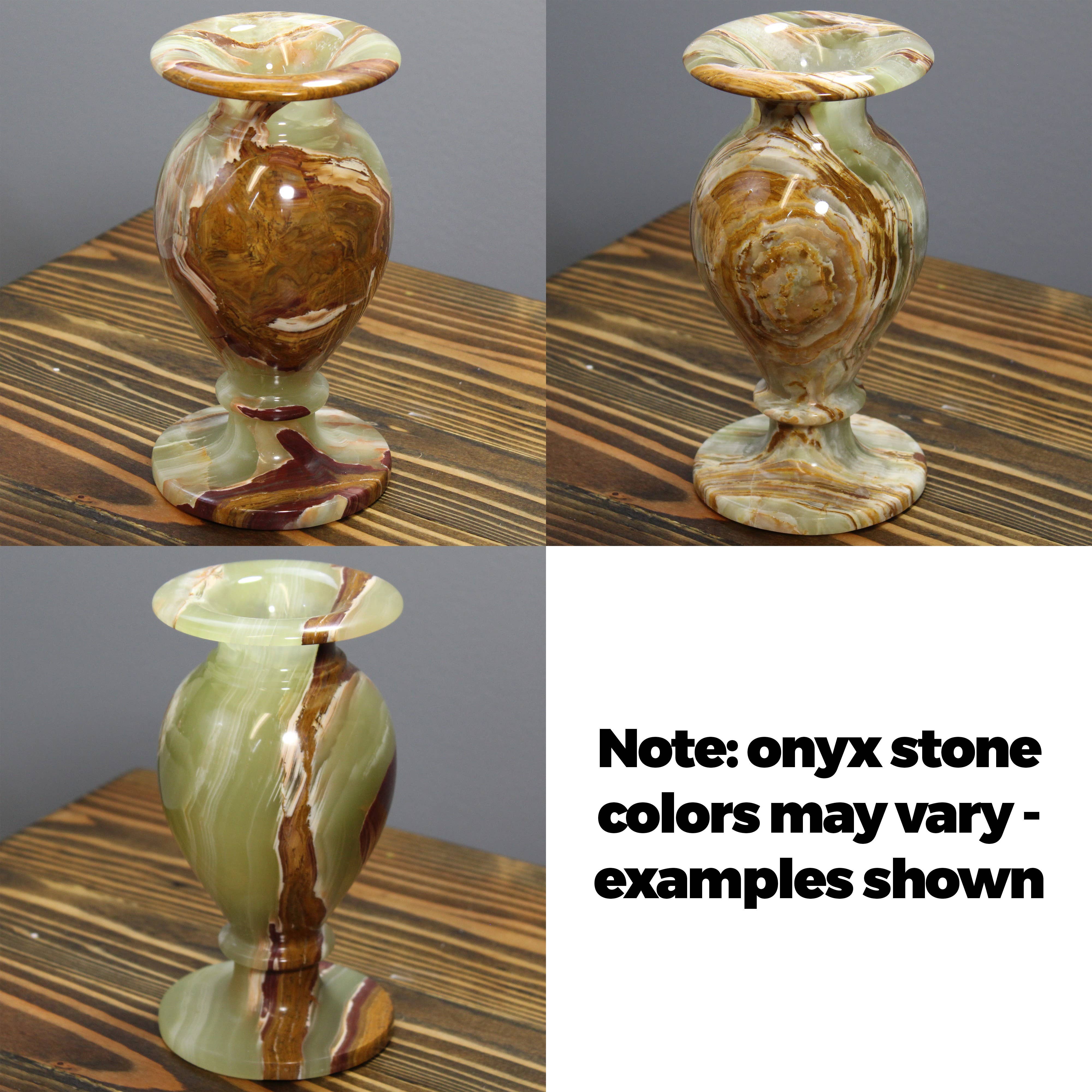 Multicolored Decorative Handcrafted 8" Onyx Vase
