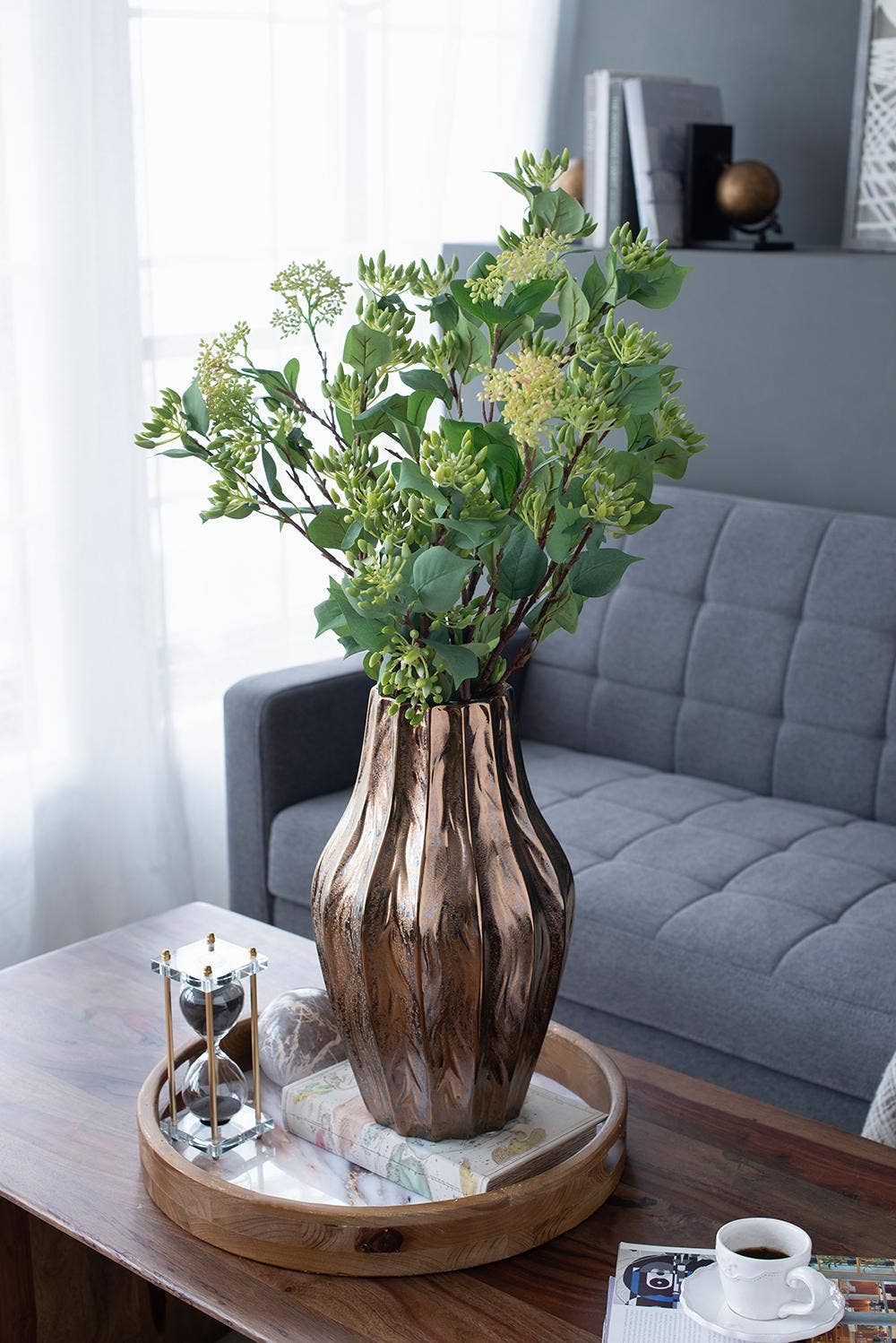 D7x13" Spitzer Short Metallic Glaze Ceramic Vase - Bronze