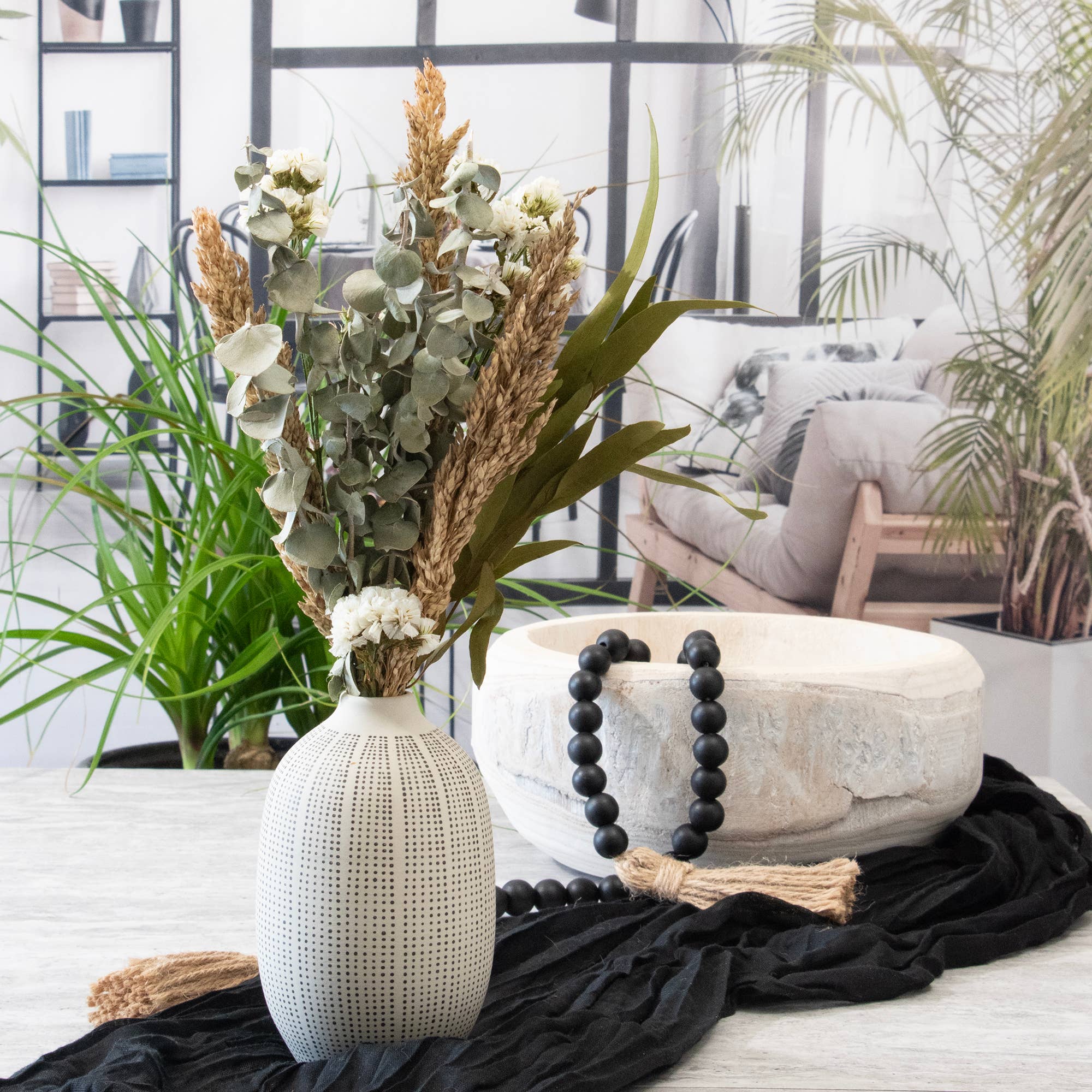 Petite Floral and Eucalyptus 12" Bouquet: White Floral