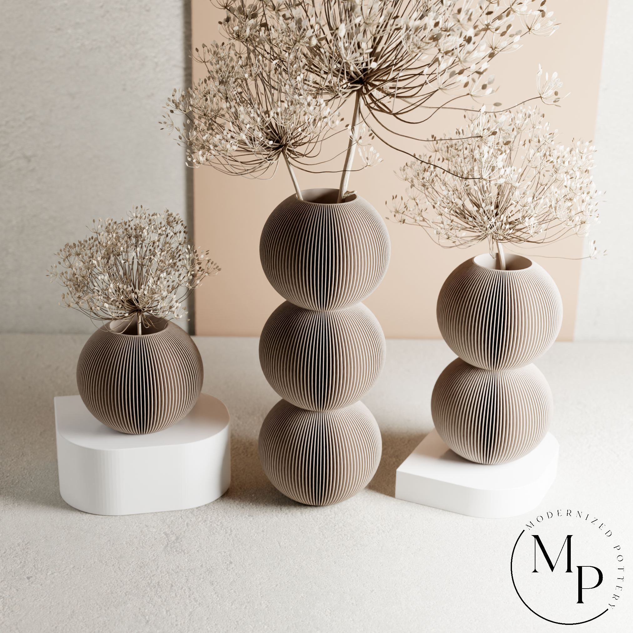 BUBBLE Vase | PREMIUM | 8 Colors | For Dried & Fresh Flowers: Terracotta / Single / With Insert