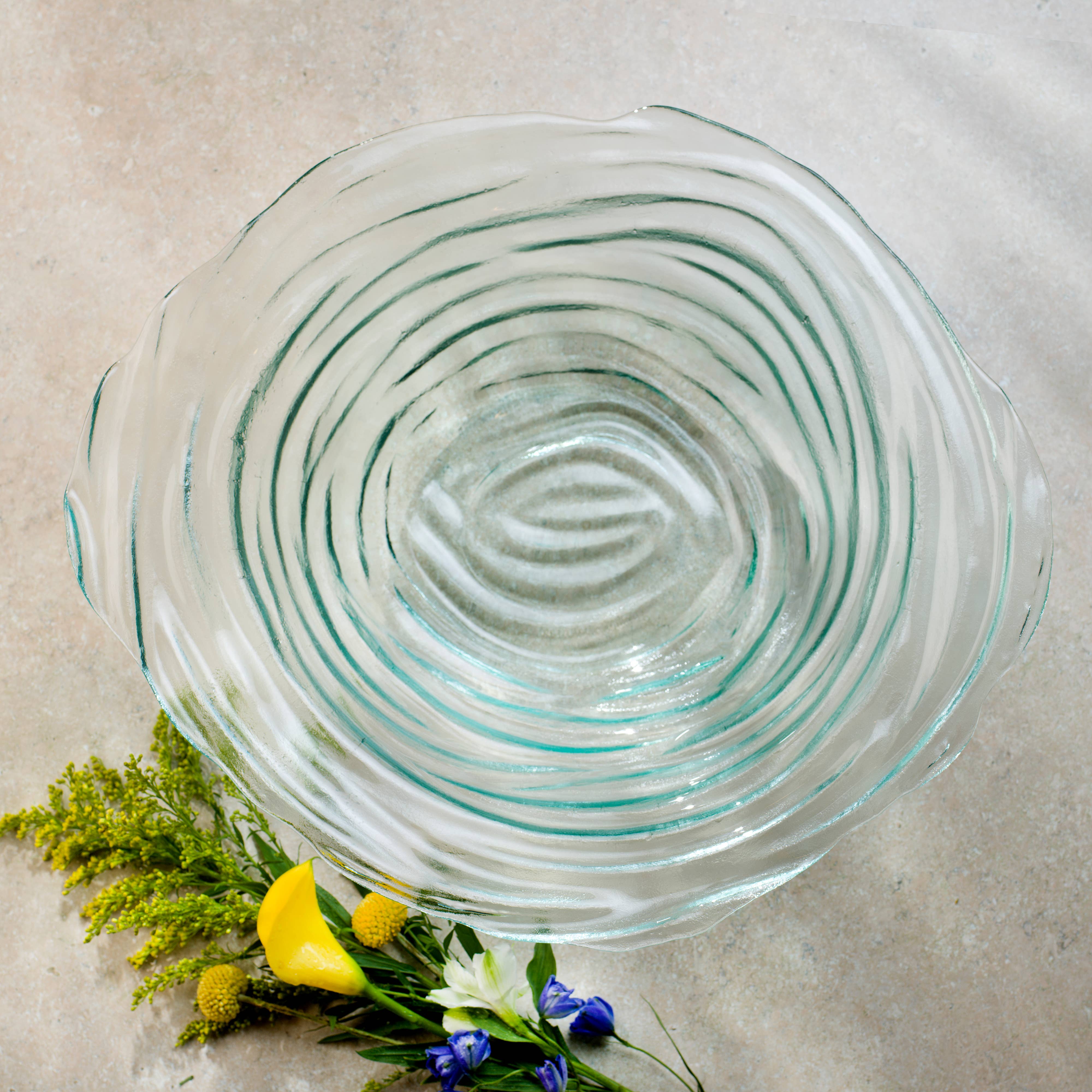 Spanish Recycled Glass Tornado 18.9" Oversized Serving Bowl