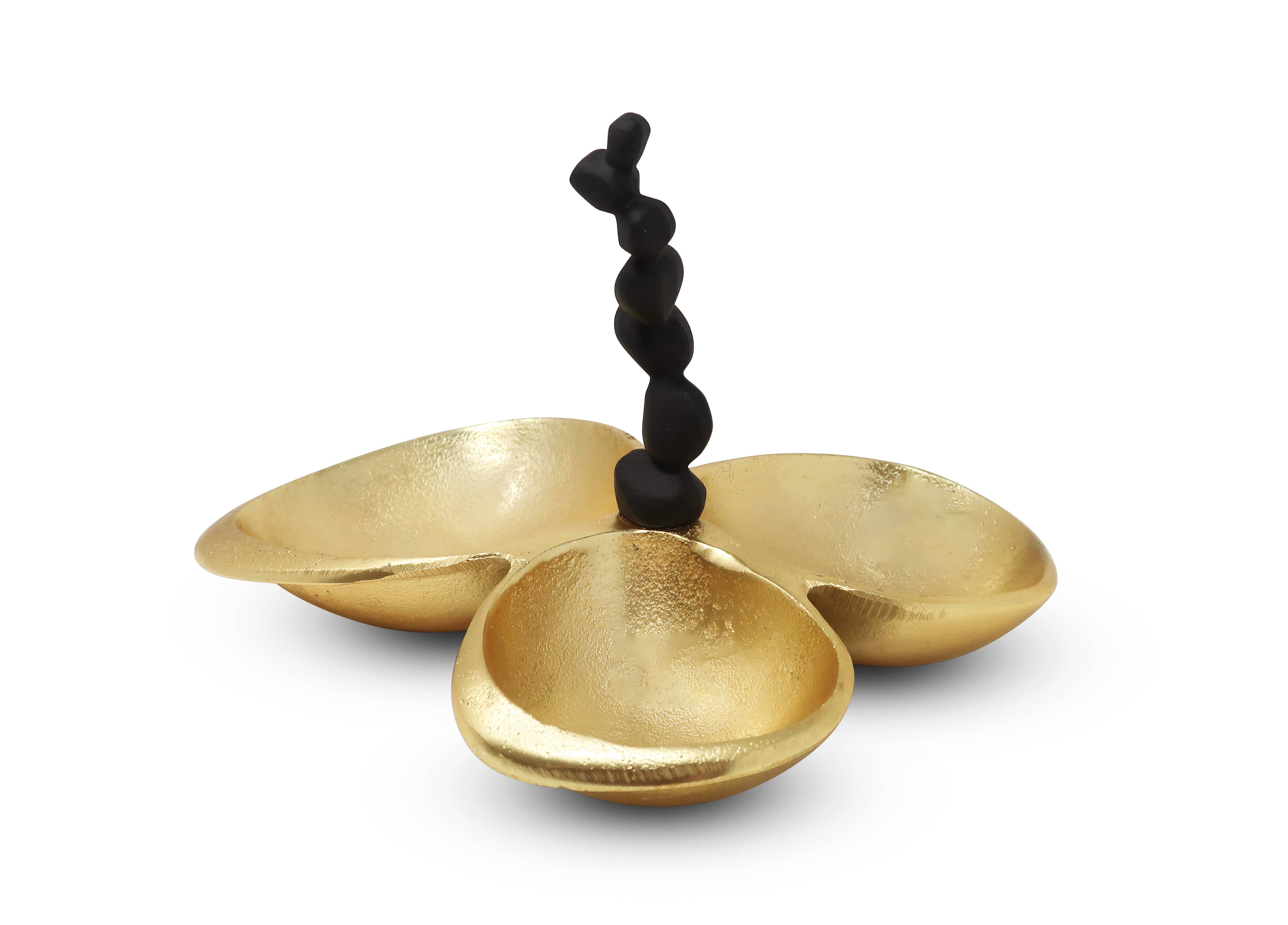 Gold candy dish Black Handle