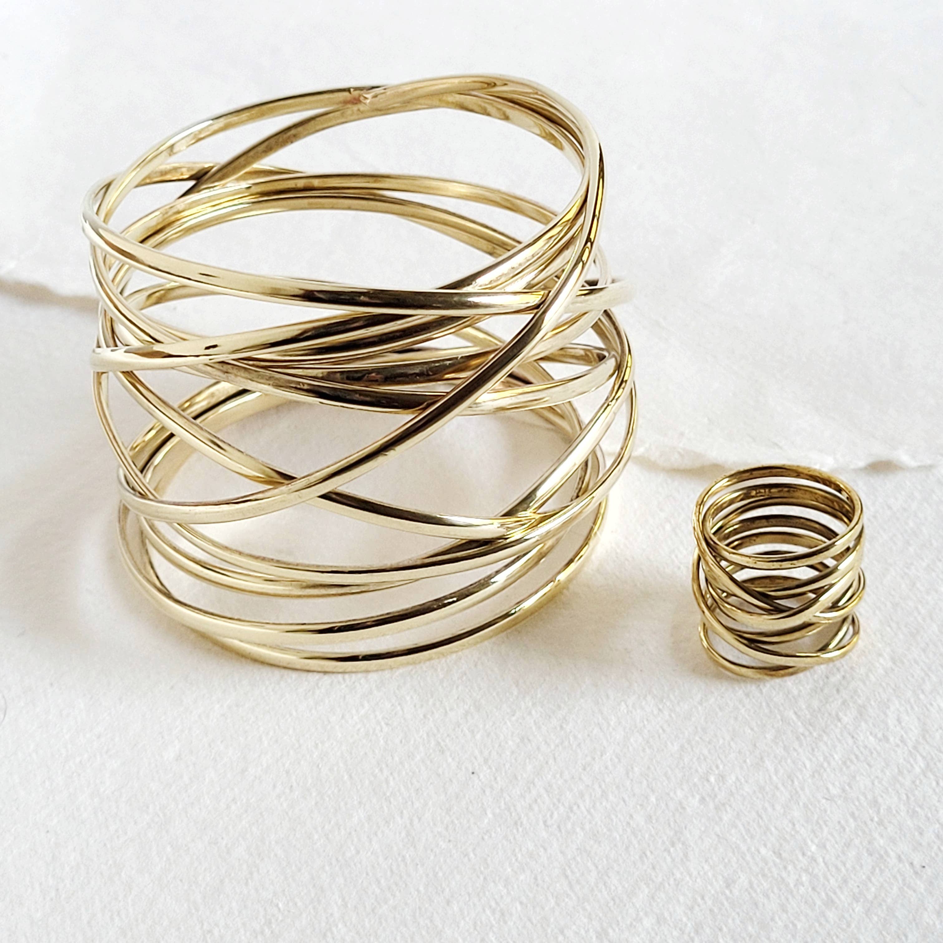 Brass Infinity layered all wrapped up Bangle bracelet: Bangle