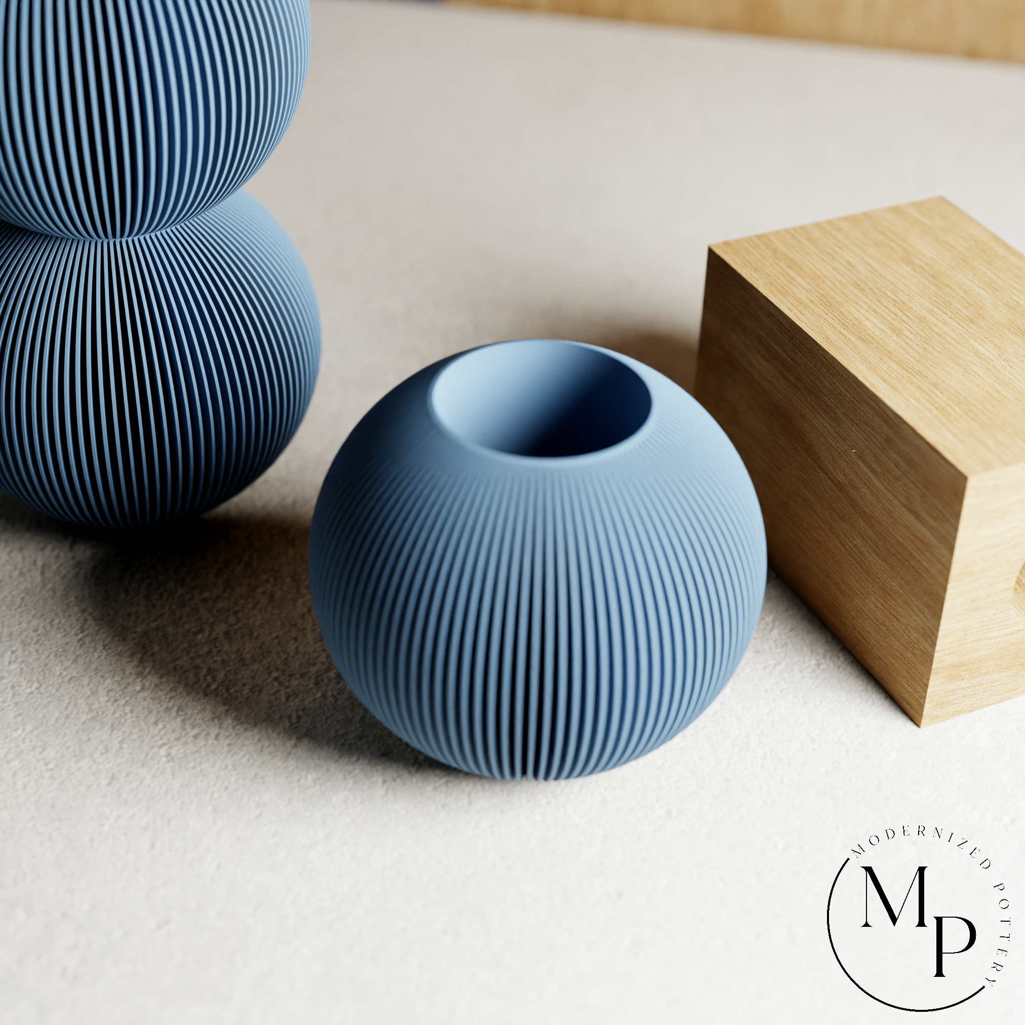 BUBBLE Vase | PREMIUM | 8 Colors | For Dried & Fresh Flowers: Navy Blue / Triple / With Insert
