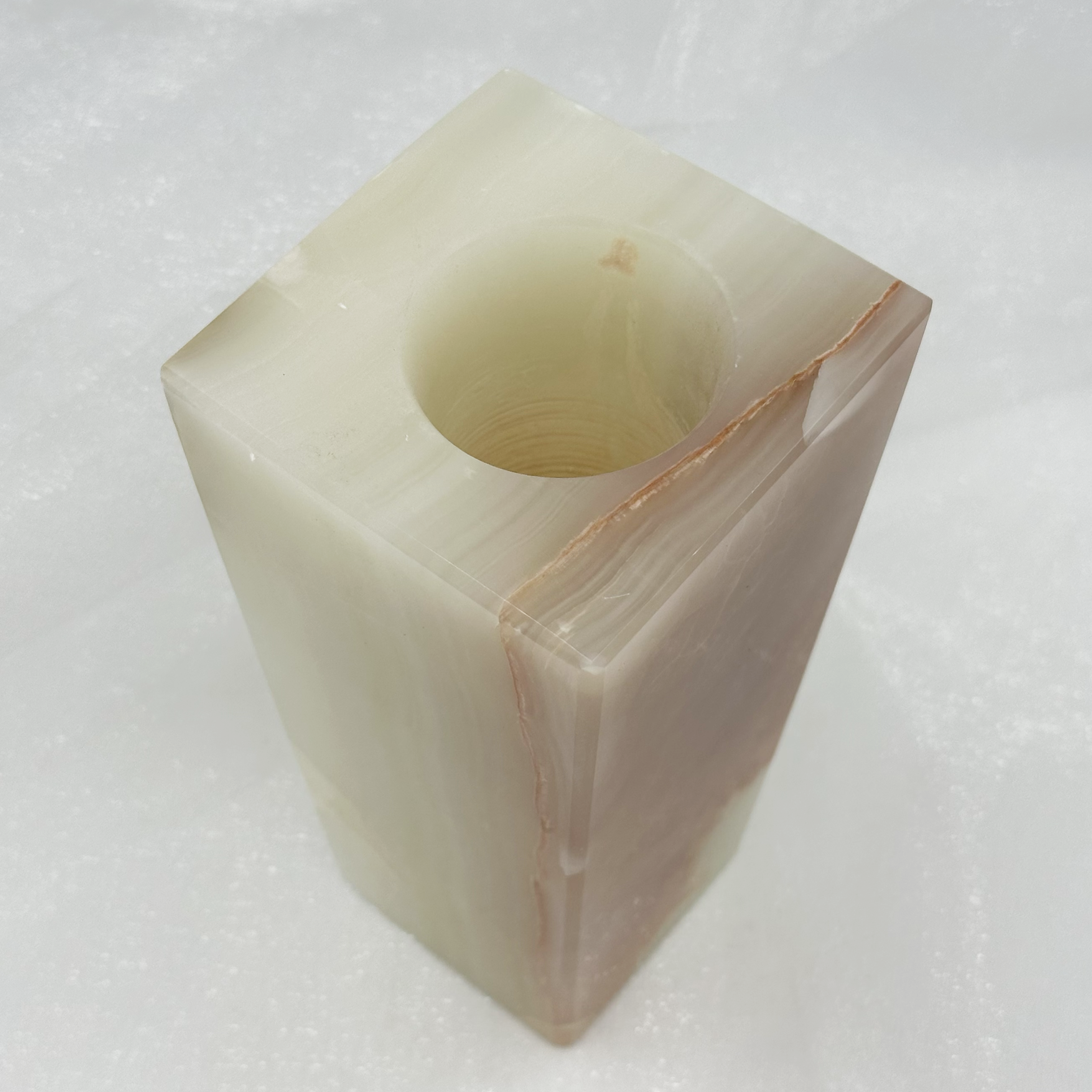 6" Square Vase - Marble and Onyx: Verona Marble
