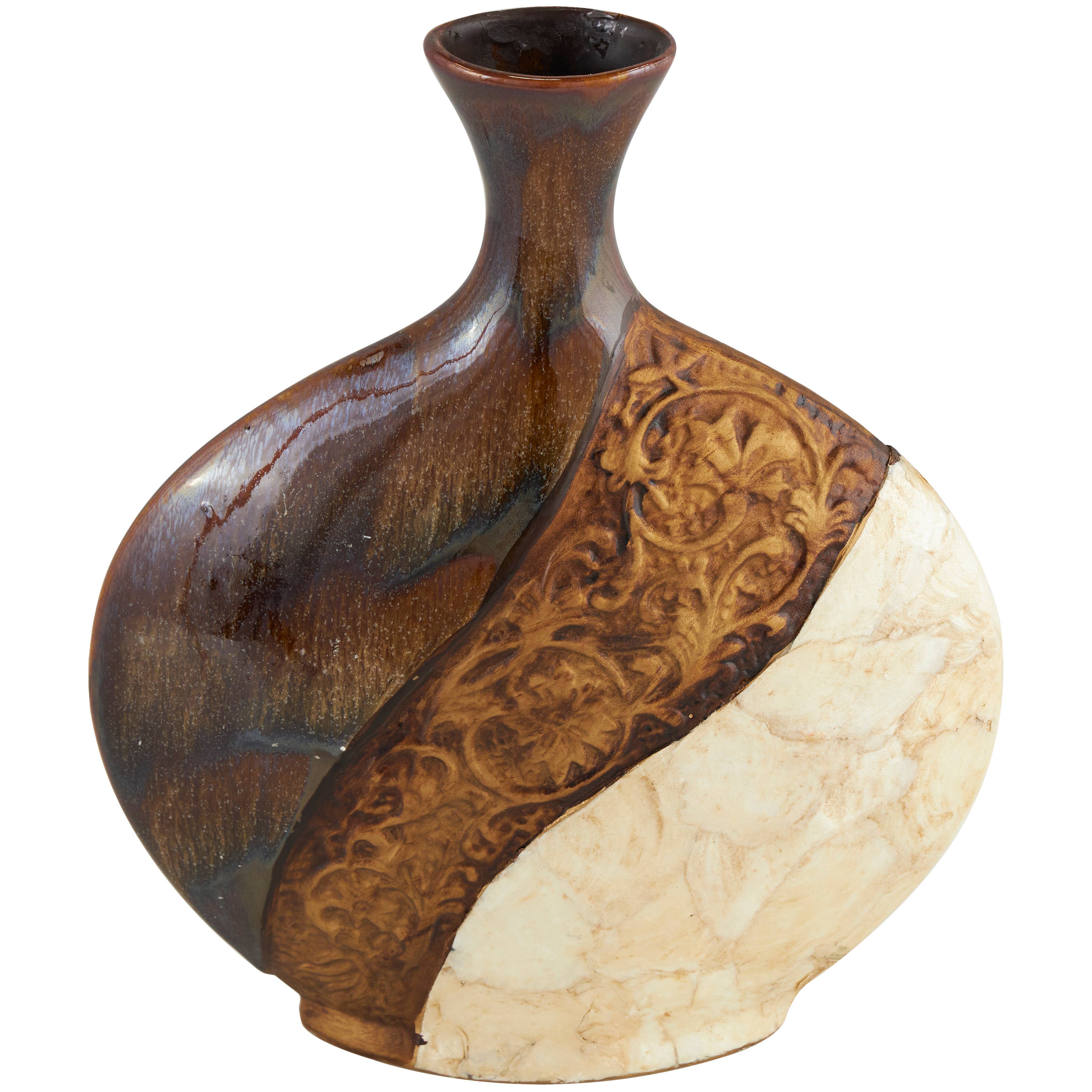 Traditional Brown Ceramic Vase'