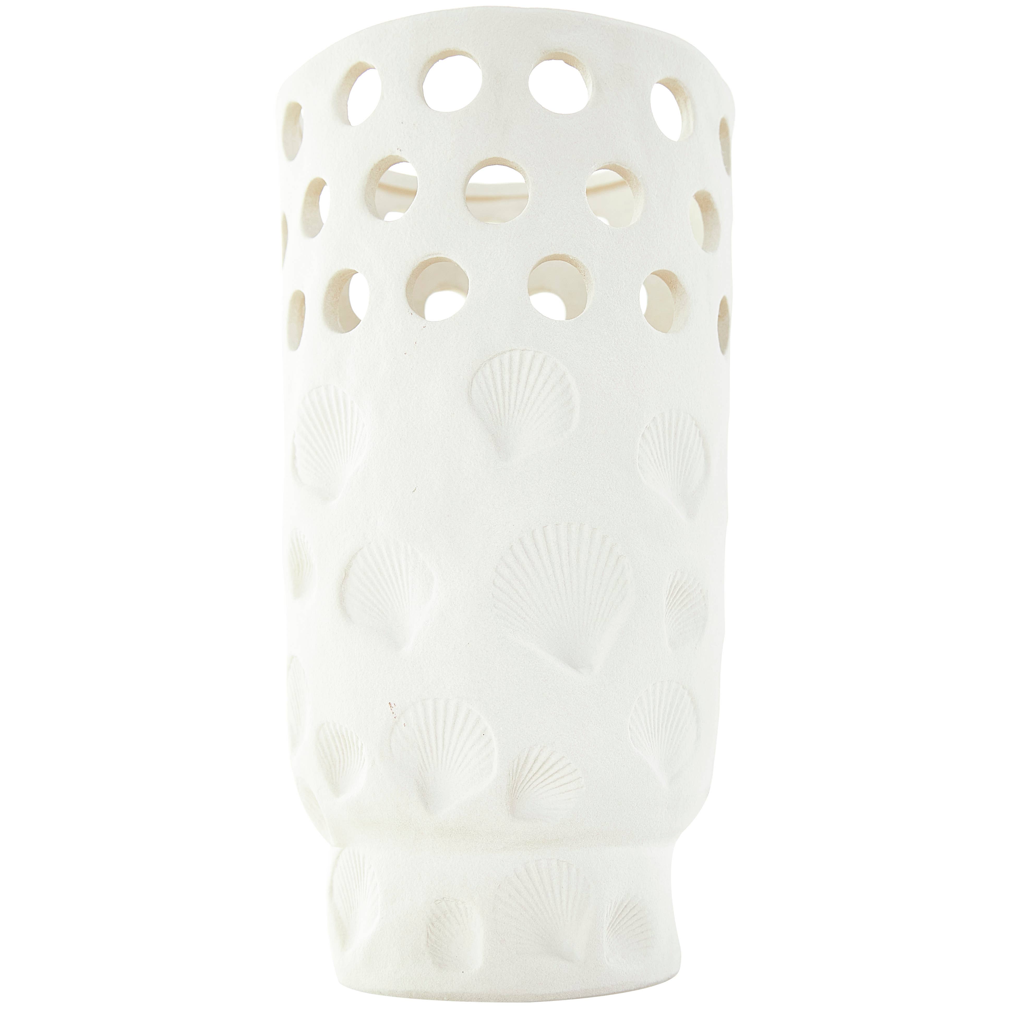 Coastal White Ceramic Vase