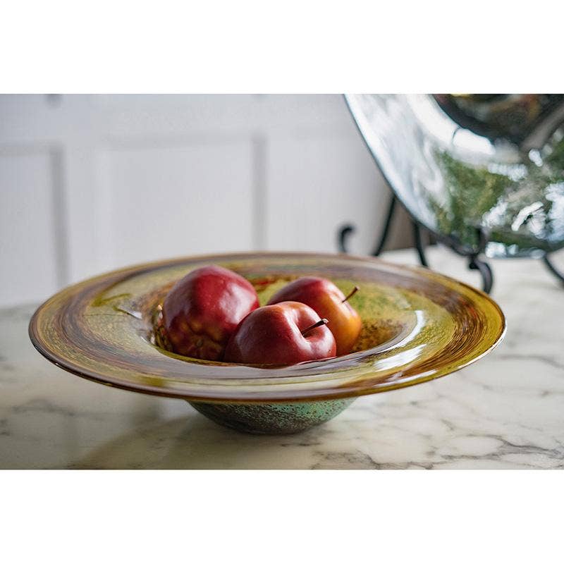 Svirla Blown-Glass Bowl,Amber