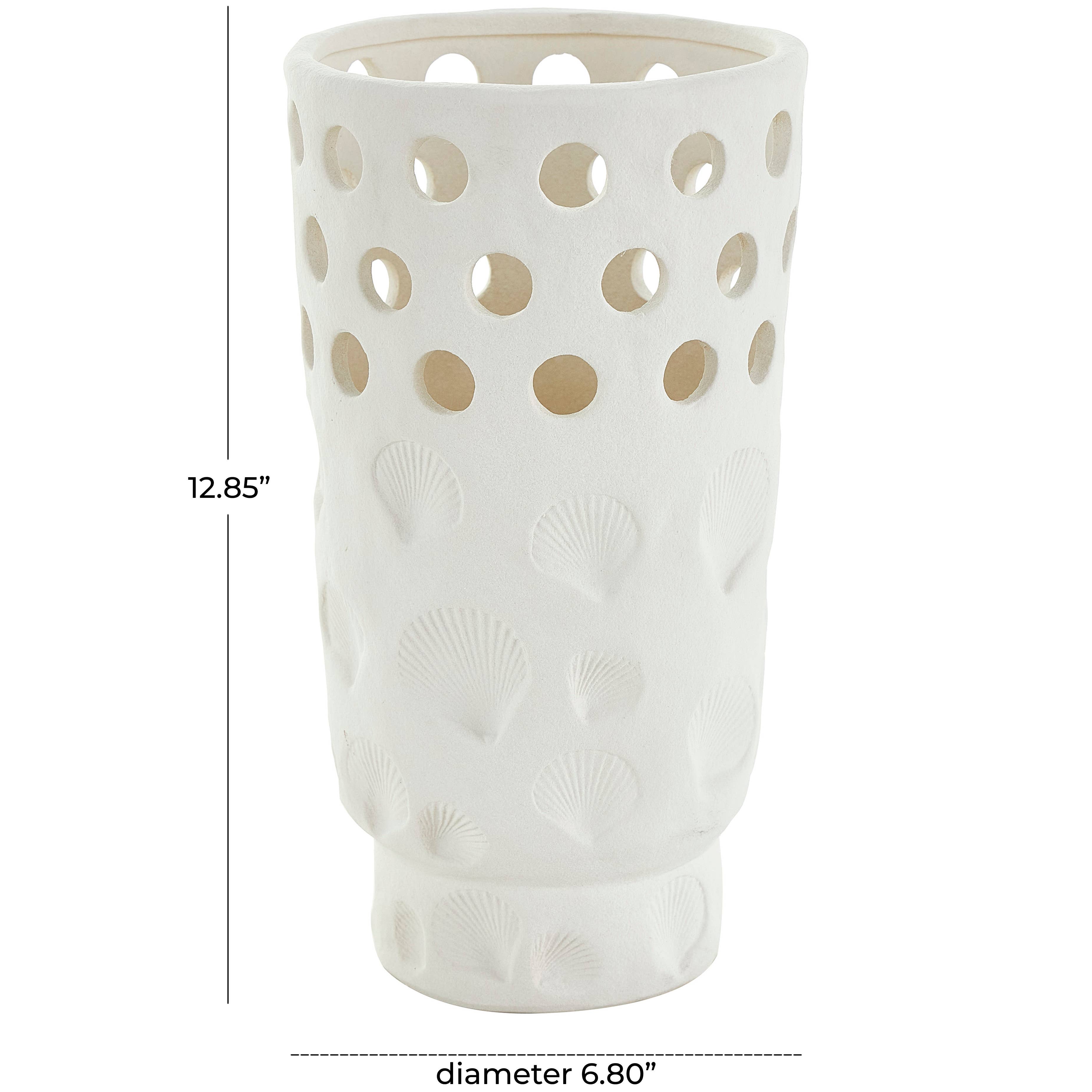 Coastal White Ceramic Vase