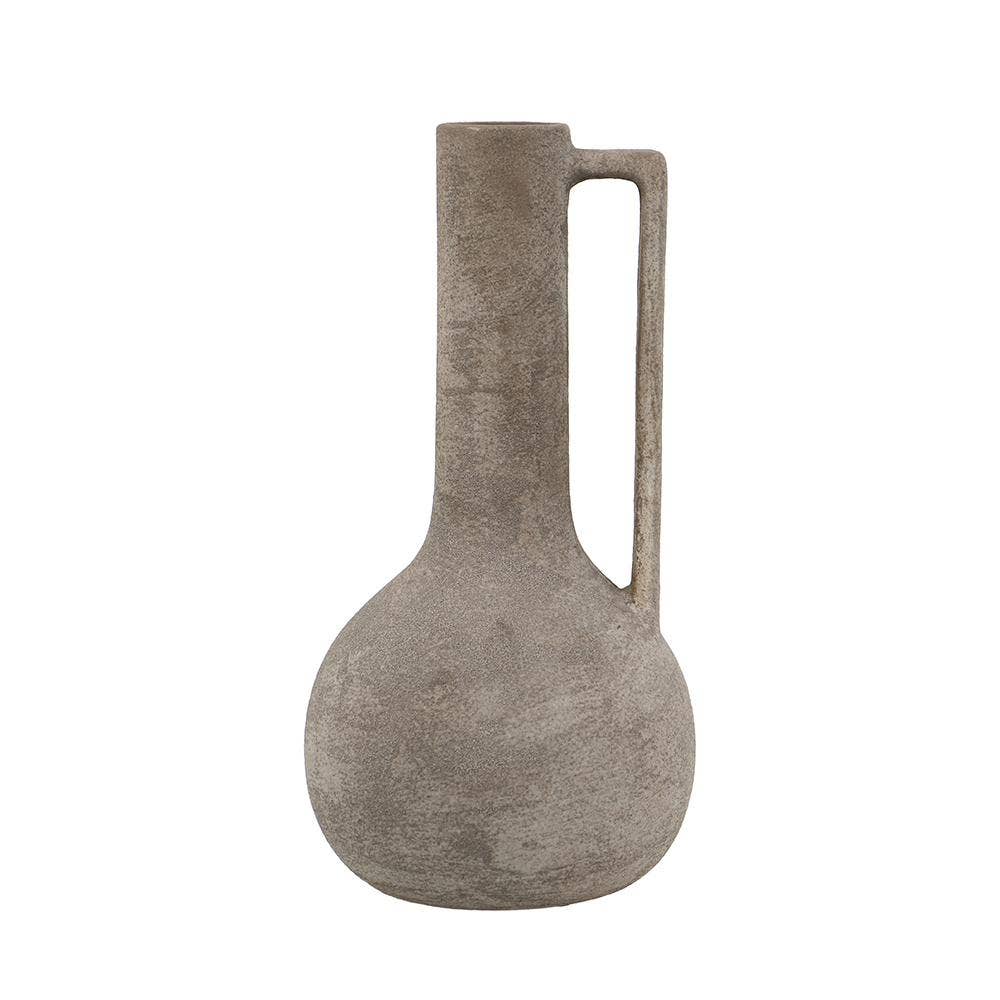 7x7x13.5" Terracotta Jug Vase with Weathered Gray Finish