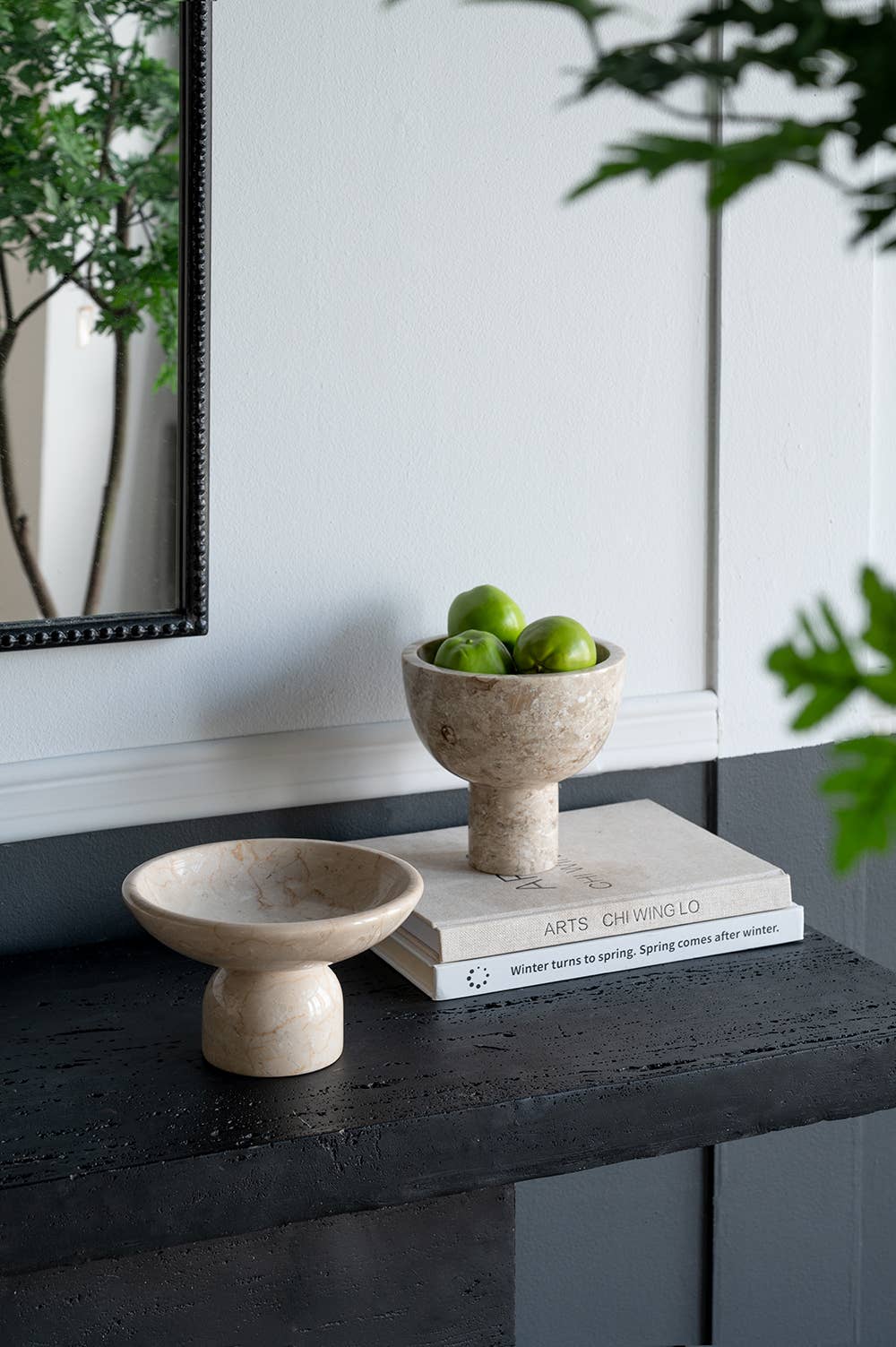 7x7x4" Marble Elegance Pedestal Bowl