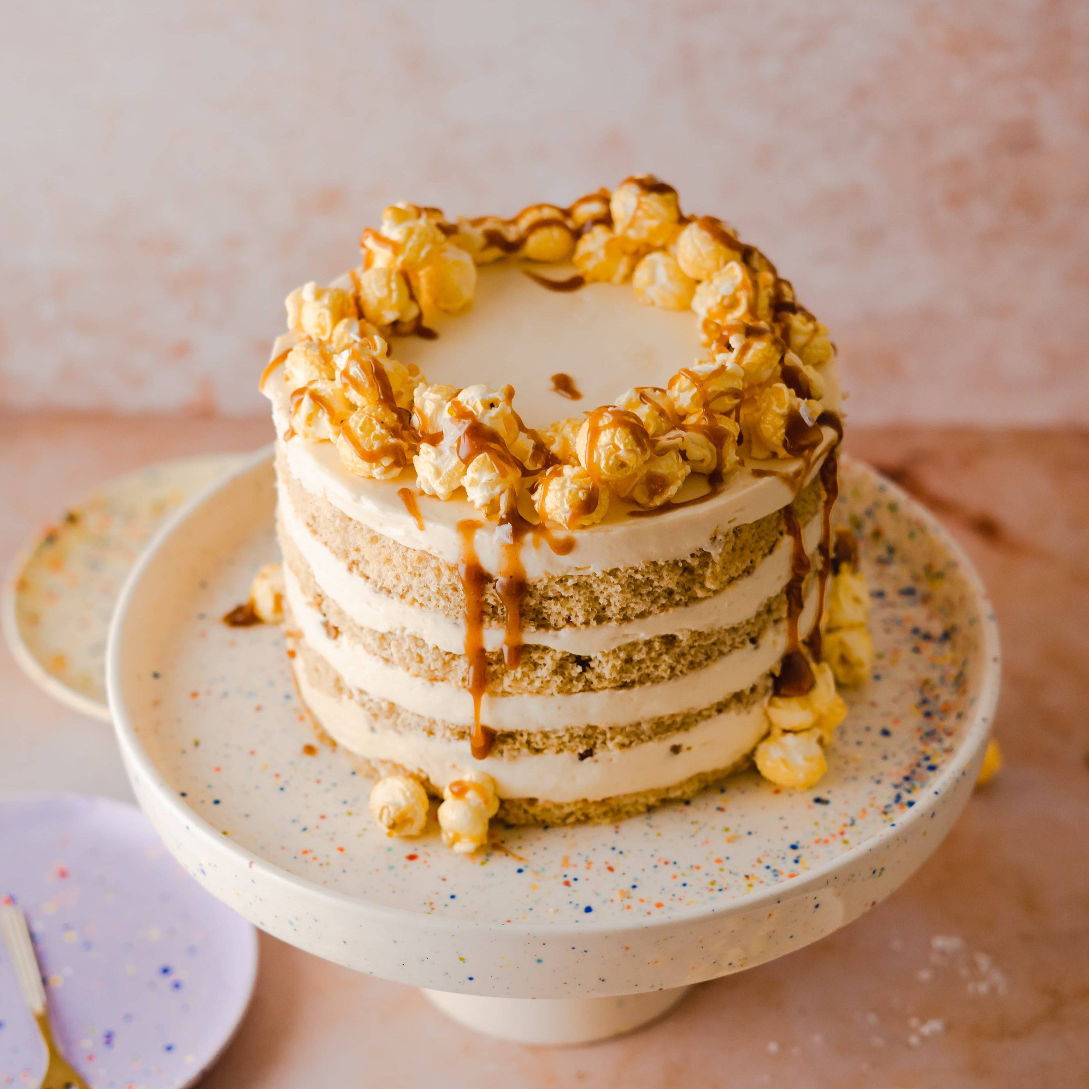 White Cake Stand 11" stoneware ceramic