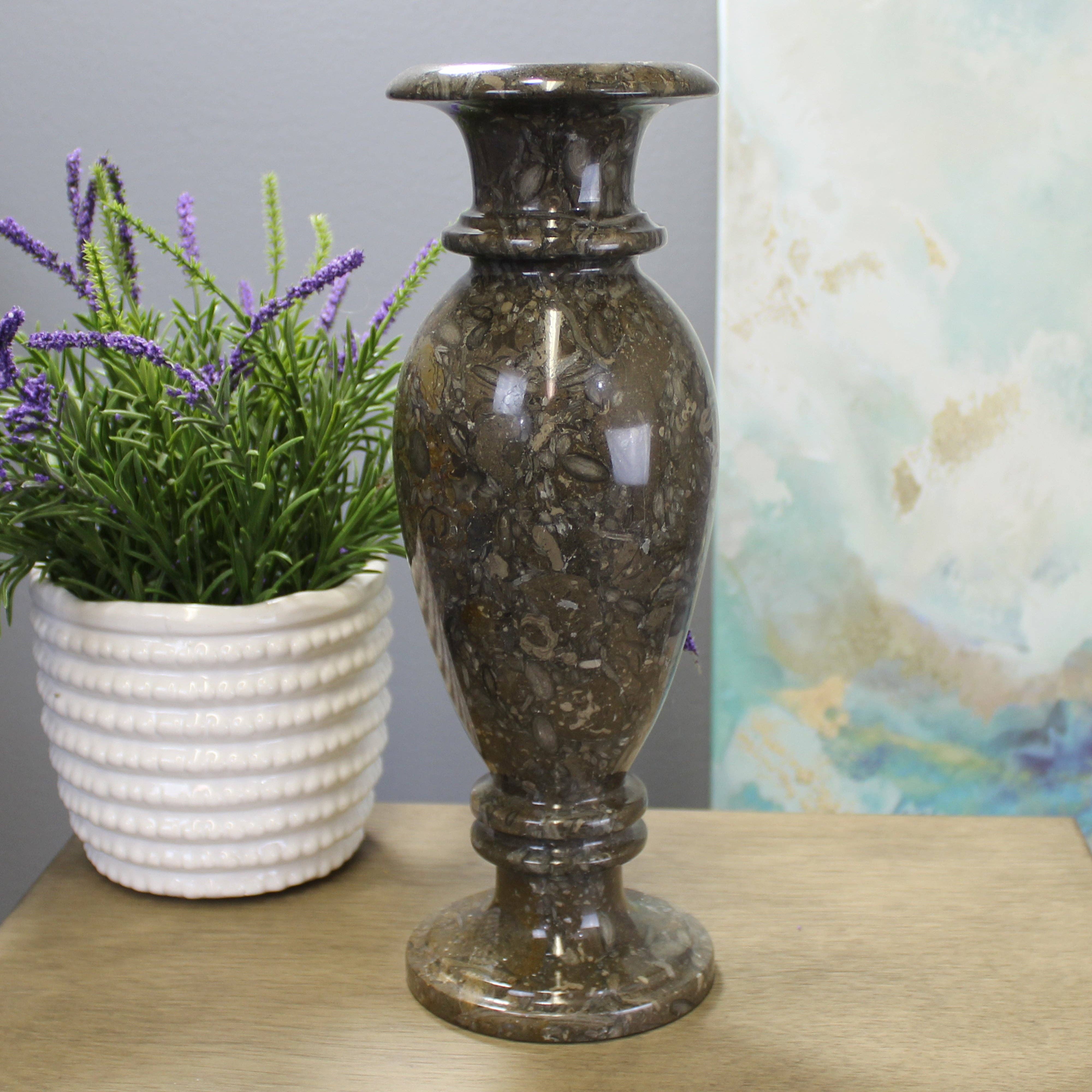 Decorative Marble Gray 12" Table Vase