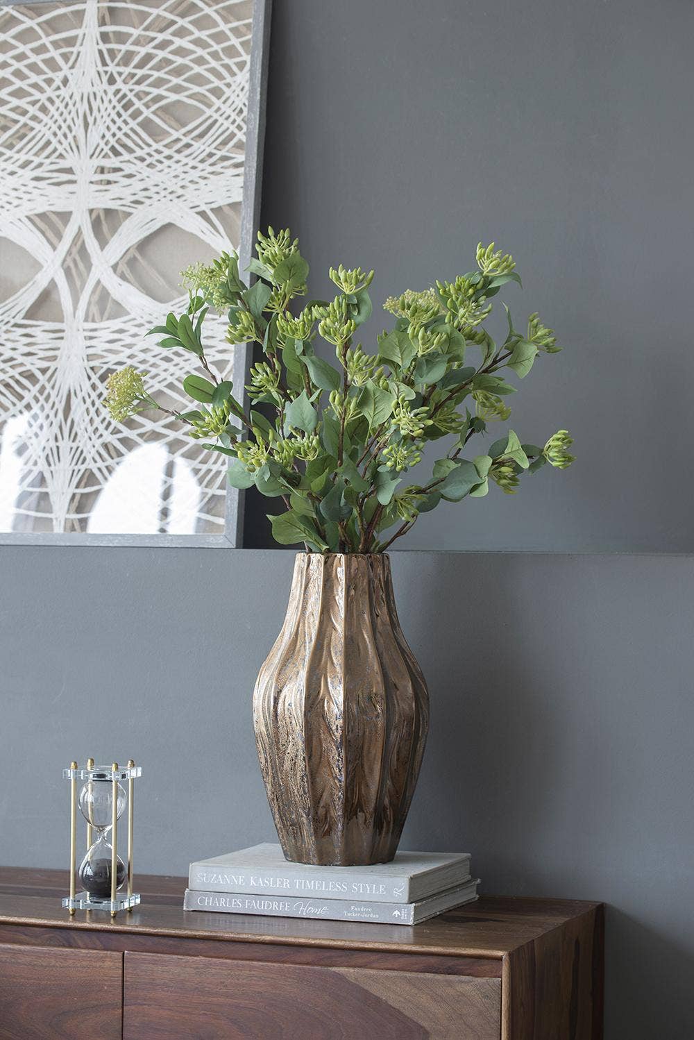 D7x13" Spitzer Short Metallic Glaze Ceramic Vase - Bronze