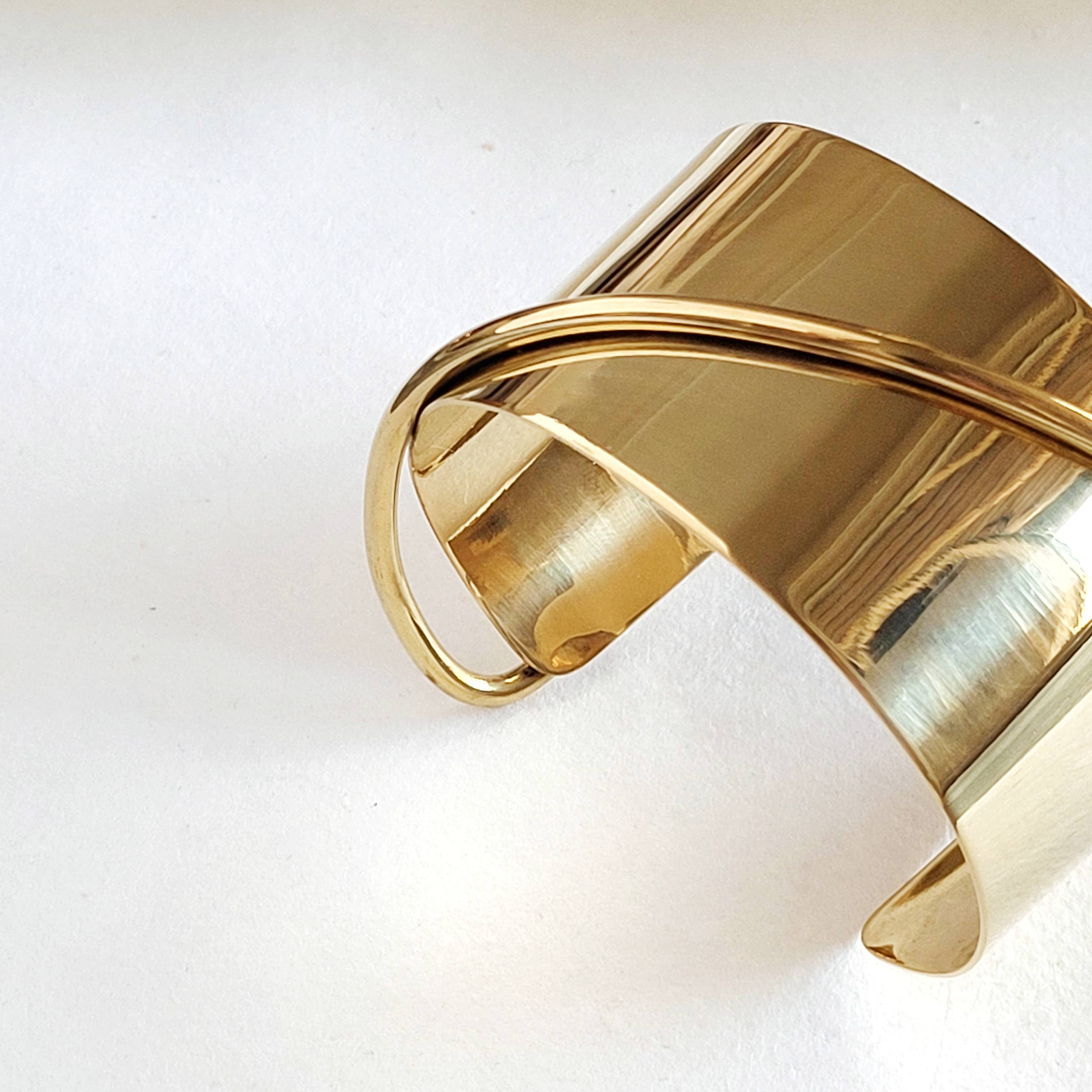 Brass modern statement Wired Cuff bracelet