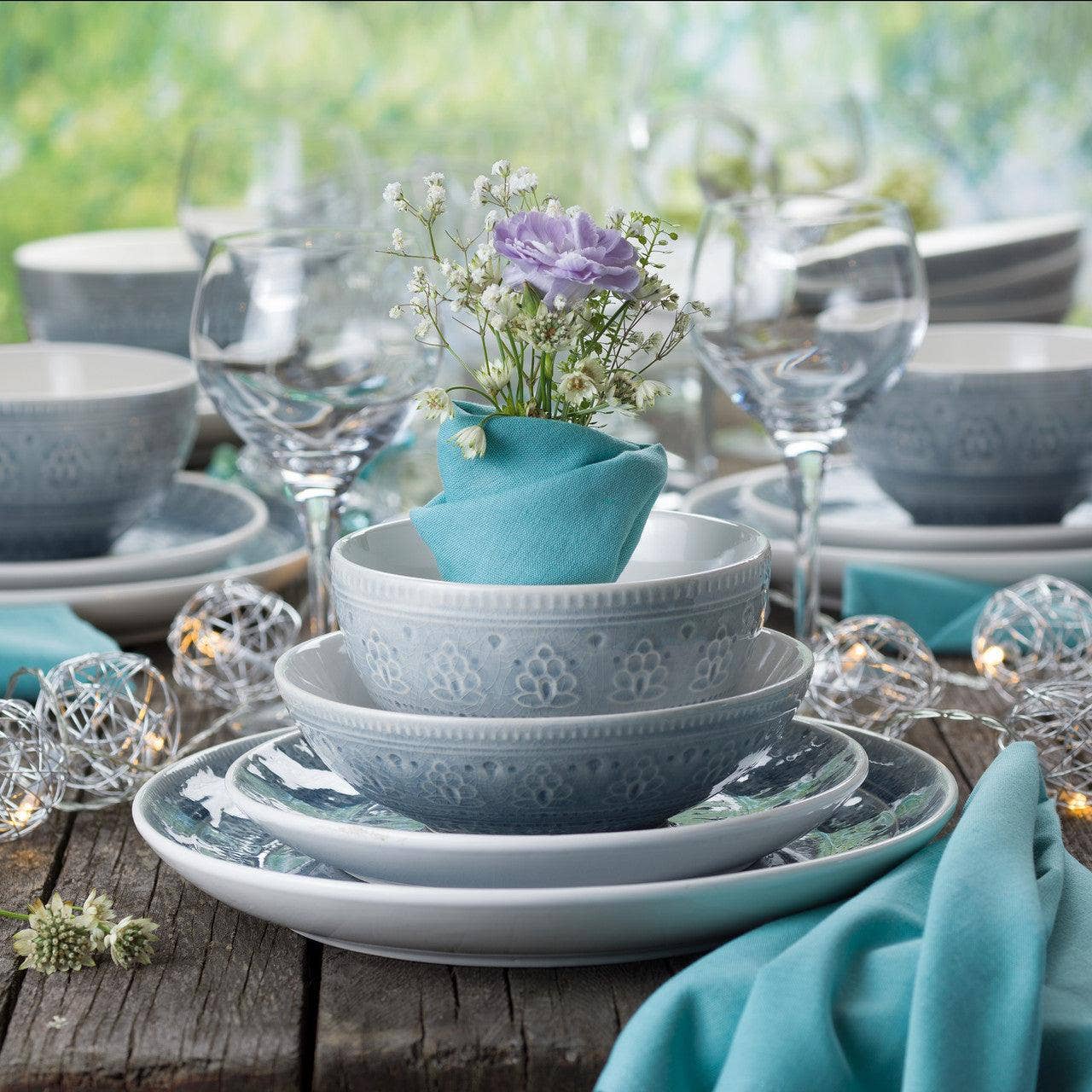 Fez Stoneware Oval Serving Platter: Turquoise