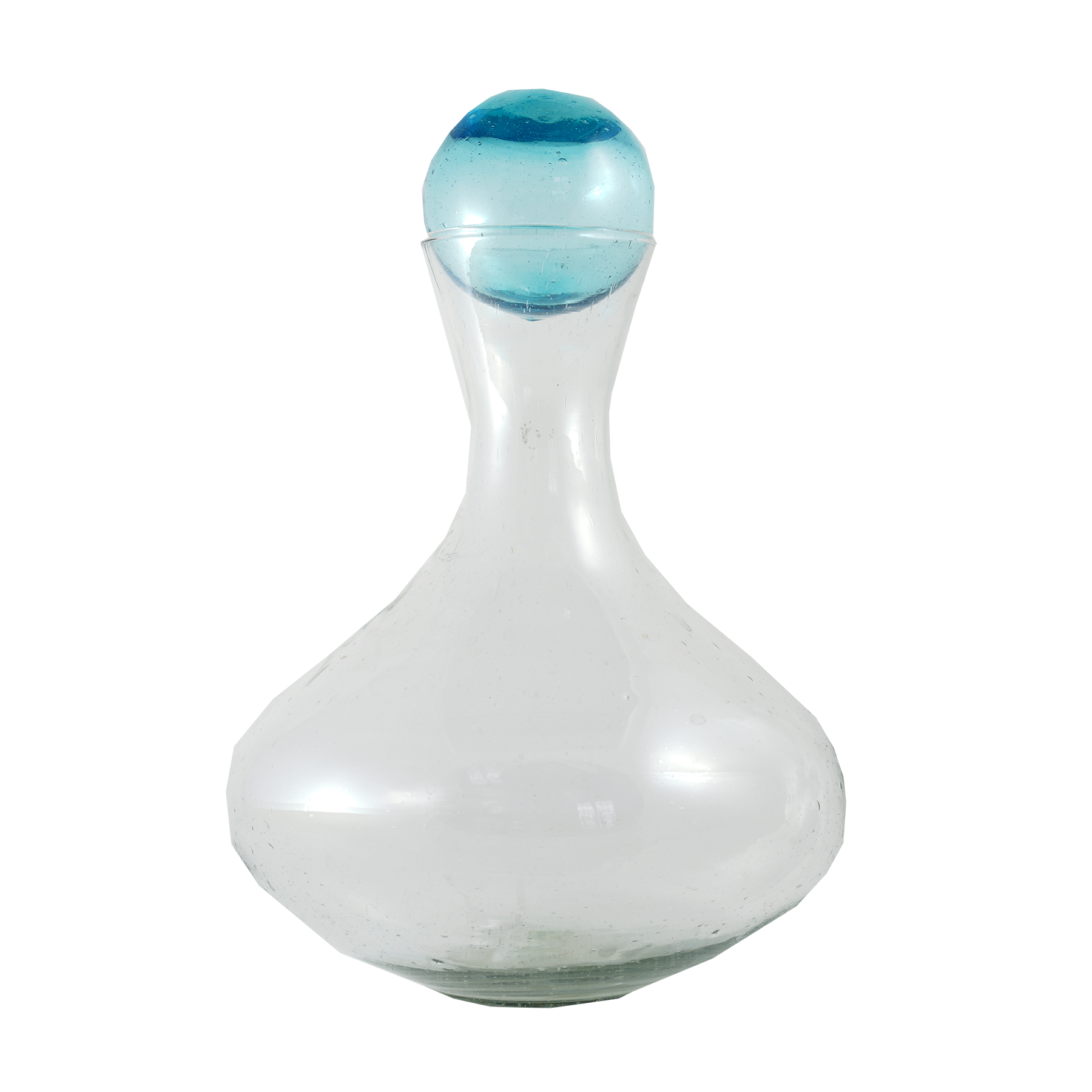 Clasico Large Glass Decanter with Topper: Dark Amber Sphere