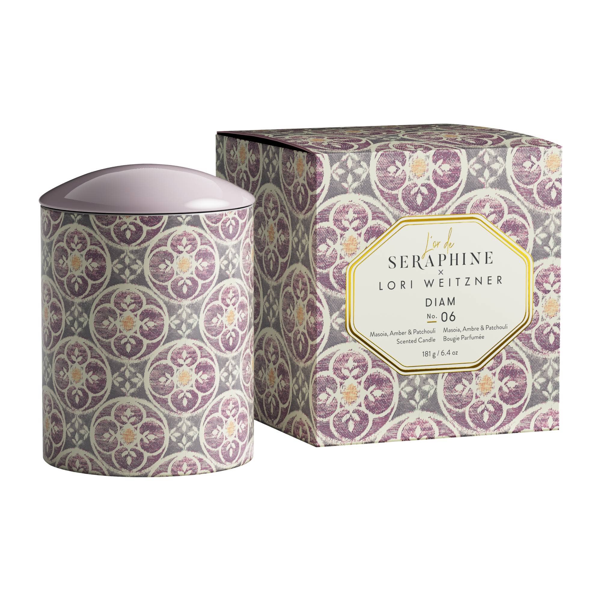 Lori Weitzner Diam Large Ceramic Jar Candle