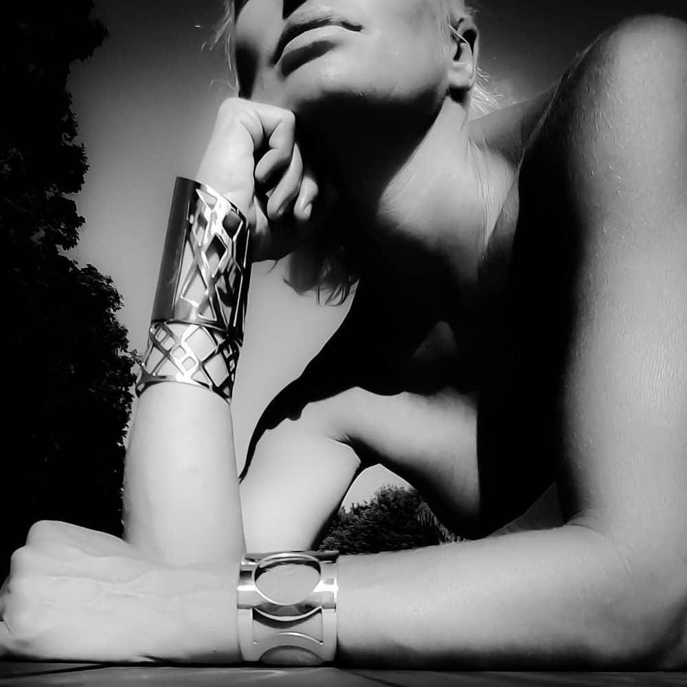 Brass Geometric cliff Cuff bracelet