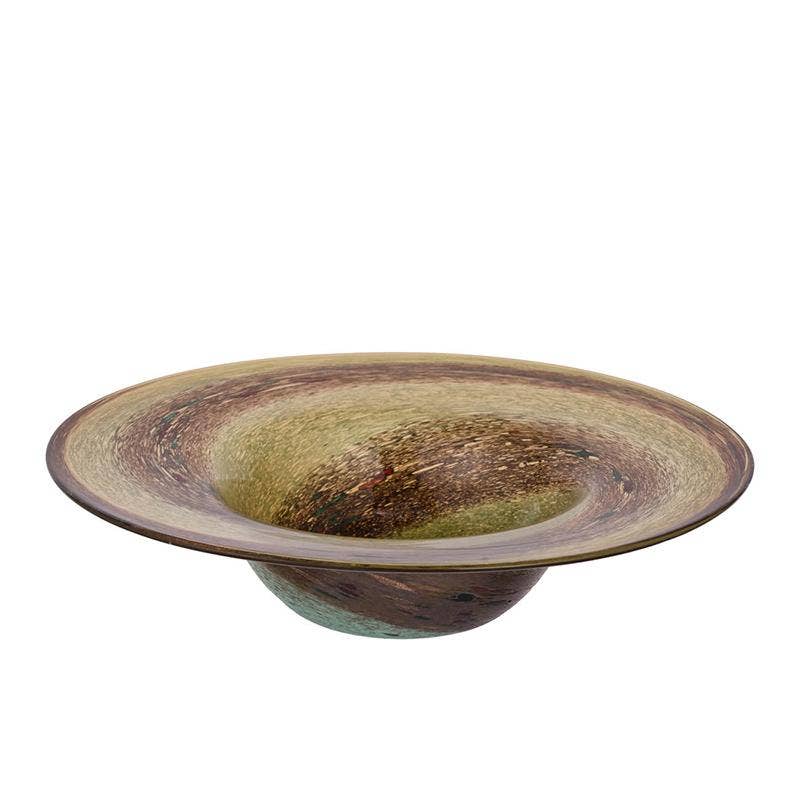 Svirla Blown-Glass Bowl,Amber