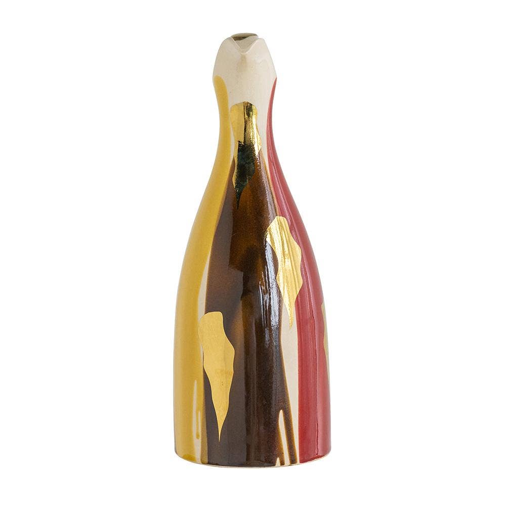 7x6x16.5" Ceramic Pitcher Vase Abstract Multicolored Finish