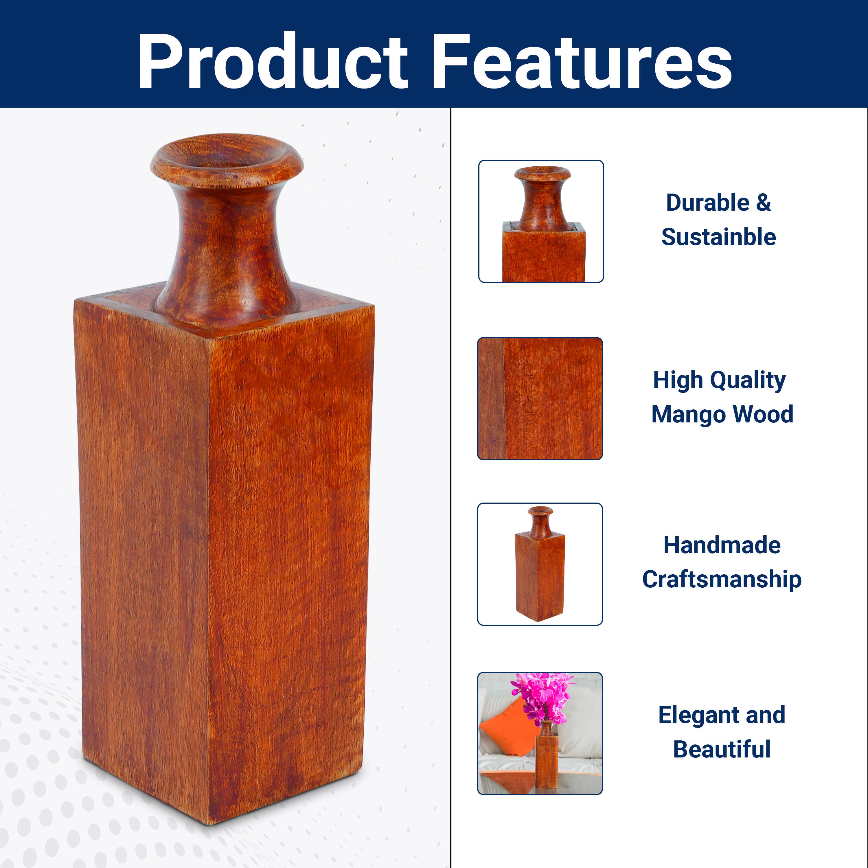 Kanha Mangowood Vase