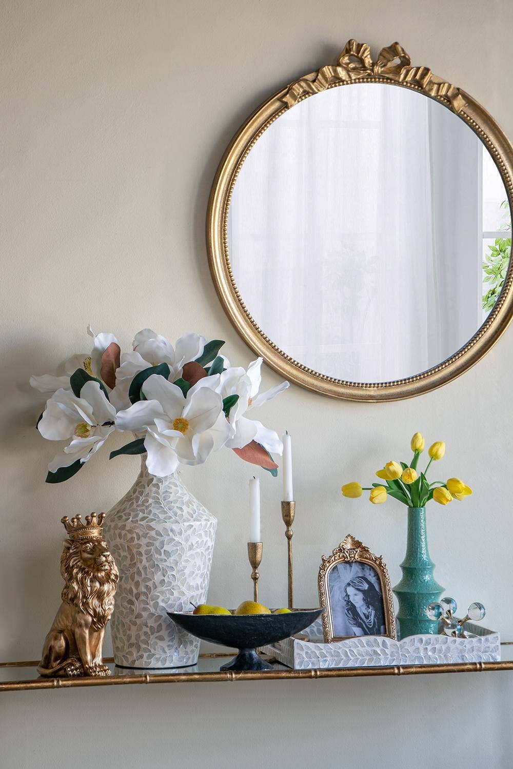 D4.7x12" Blue Ceramic Accent Vase with Sculptural Design