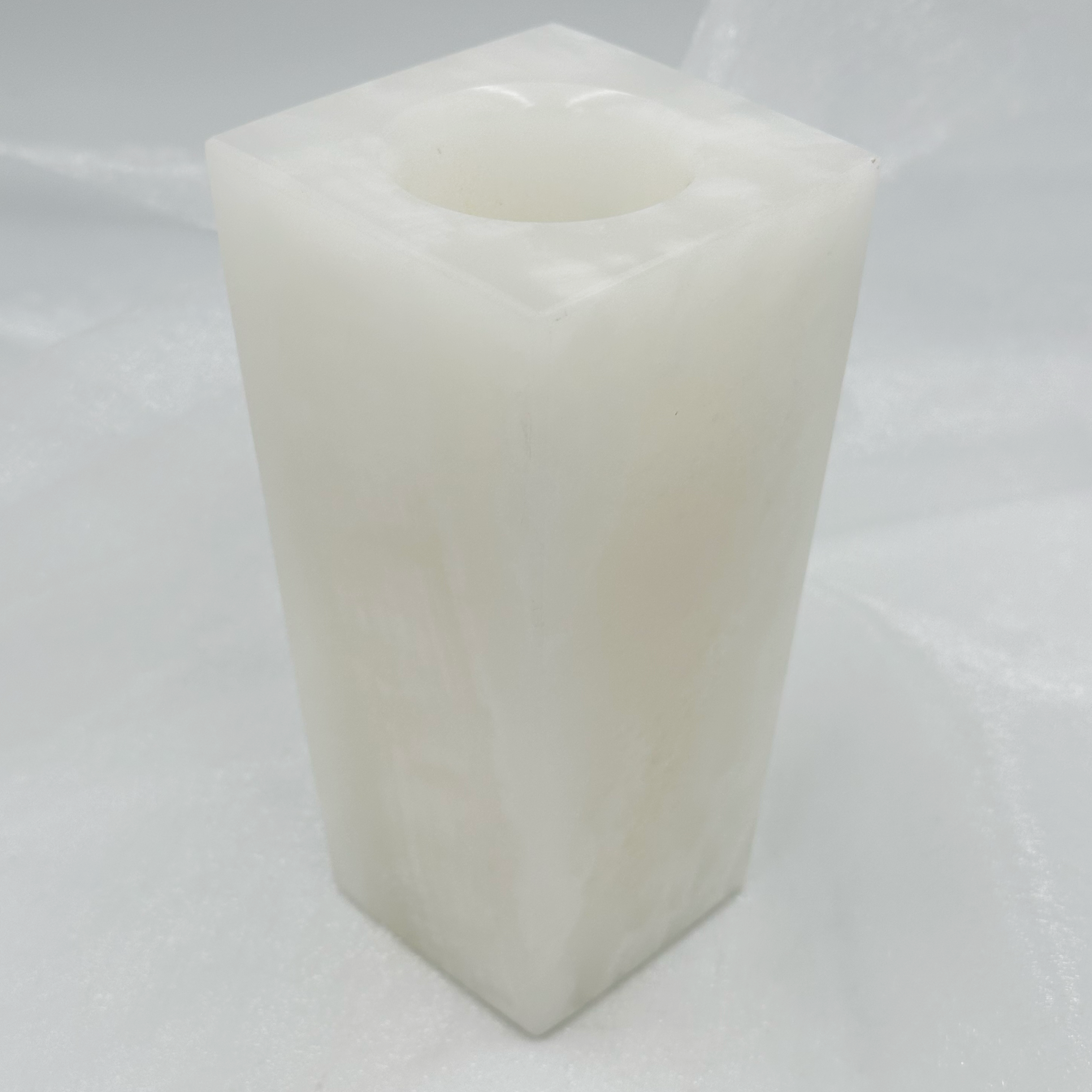 6" Square Vase - Marble and Onyx: Multi-colored Onyx