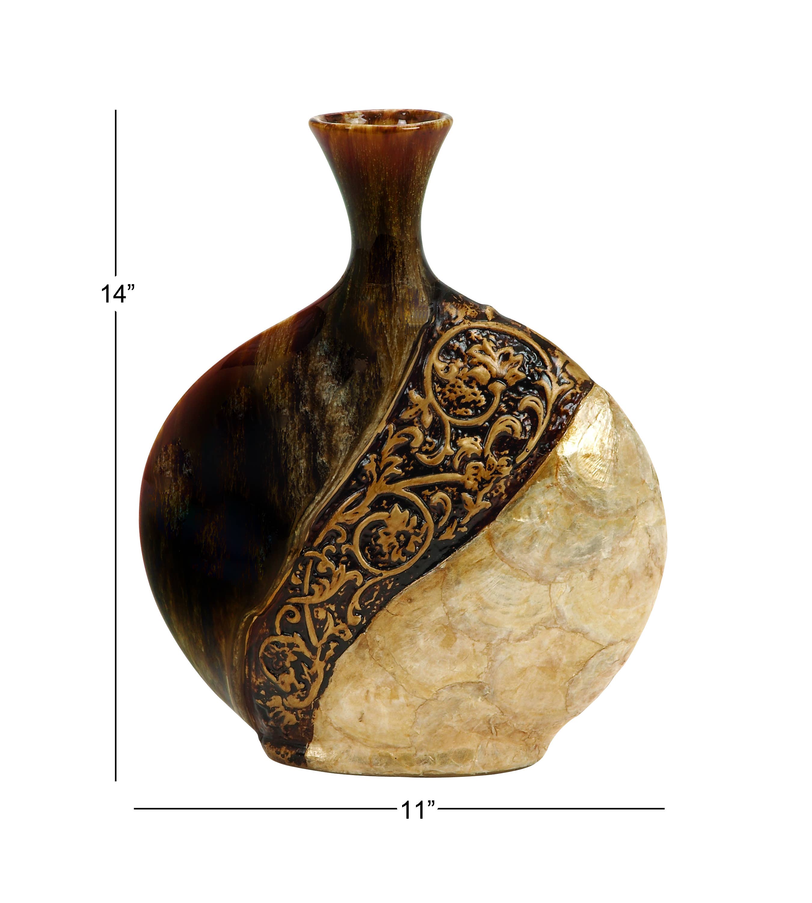 Traditional Brown Ceramic Vase'