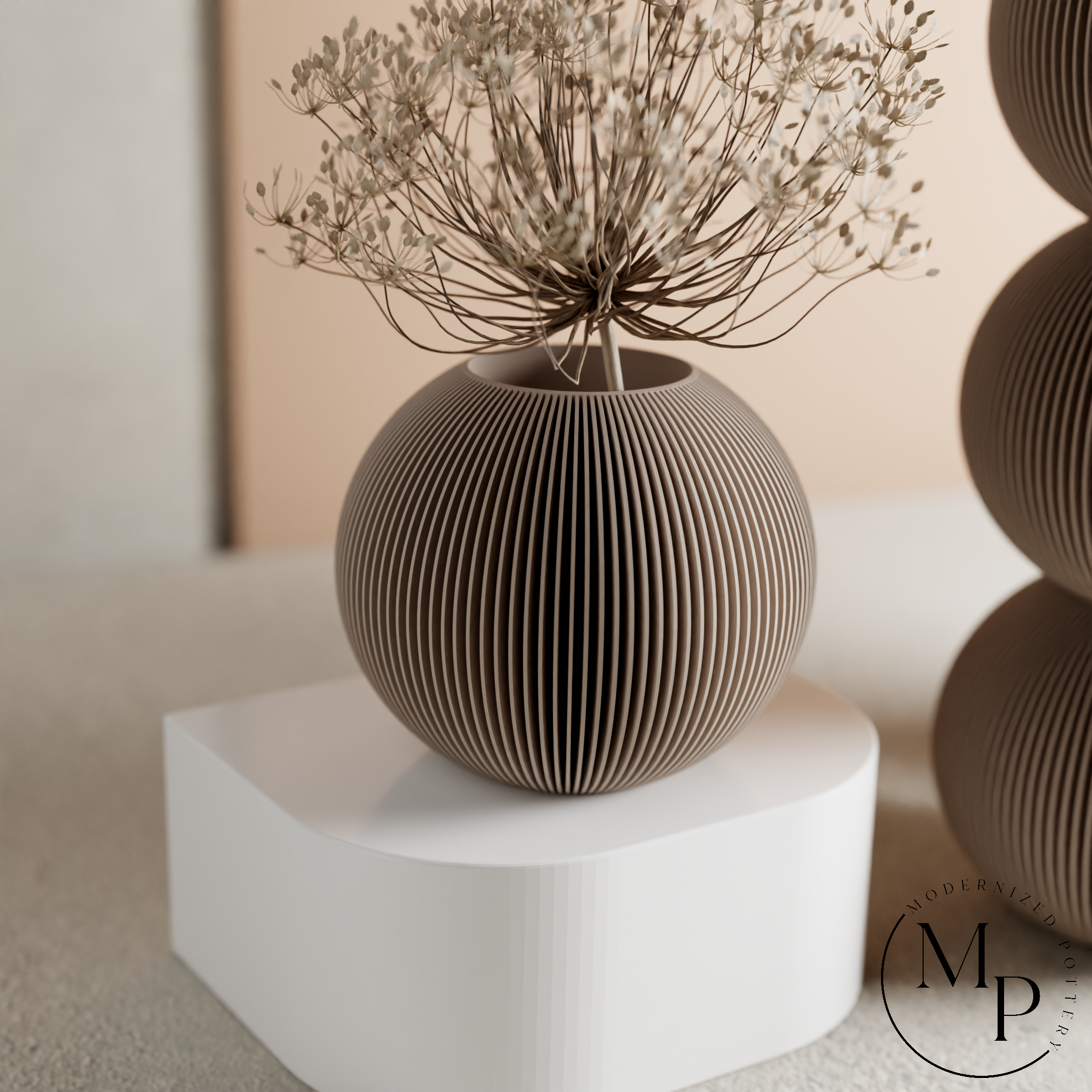 BUBBLE Vase | PREMIUM | 8 Colors | For Dried & Fresh Flowers: Muted Green / Single / With Insert