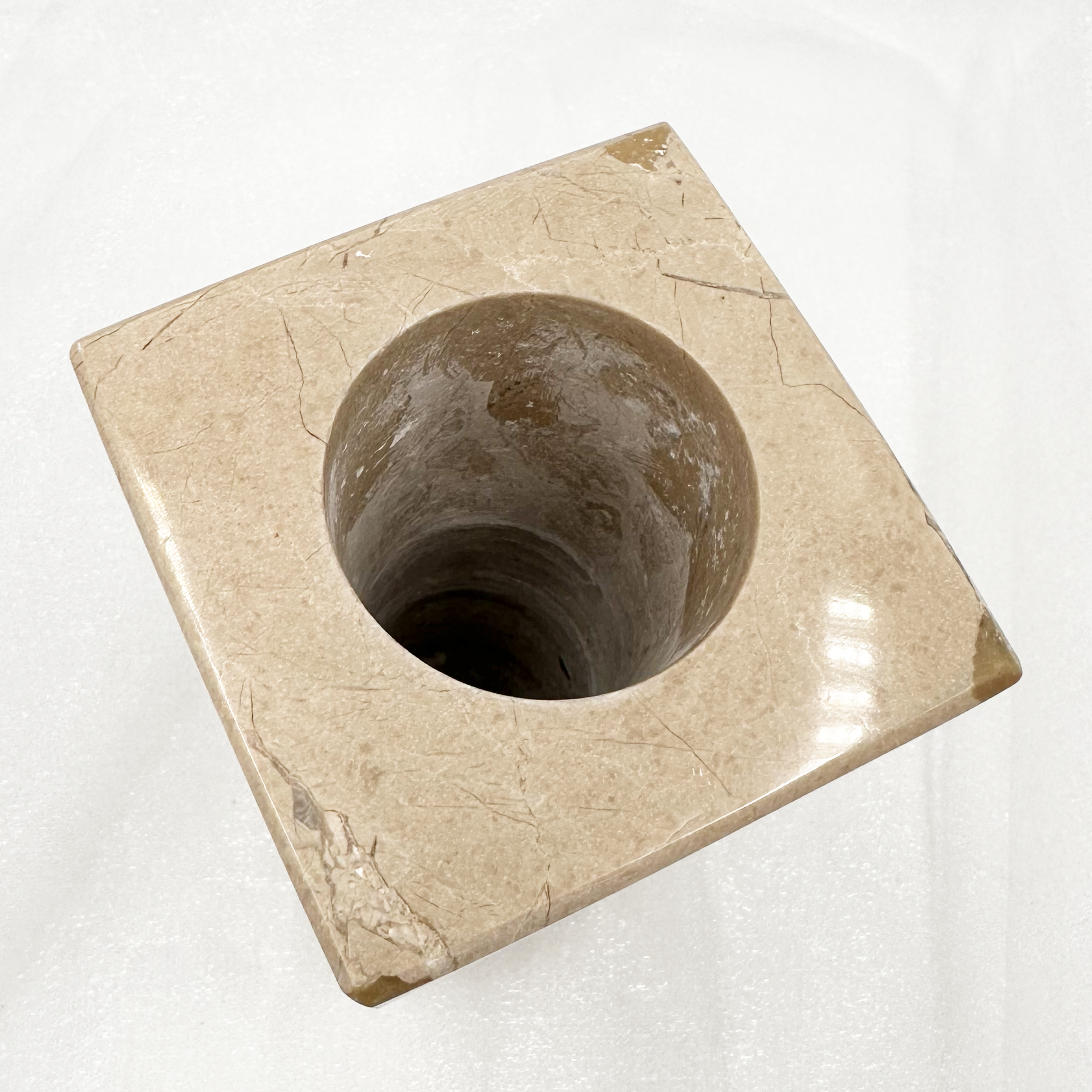 6" Square Vase - Marble and Onyx: Verona Marble