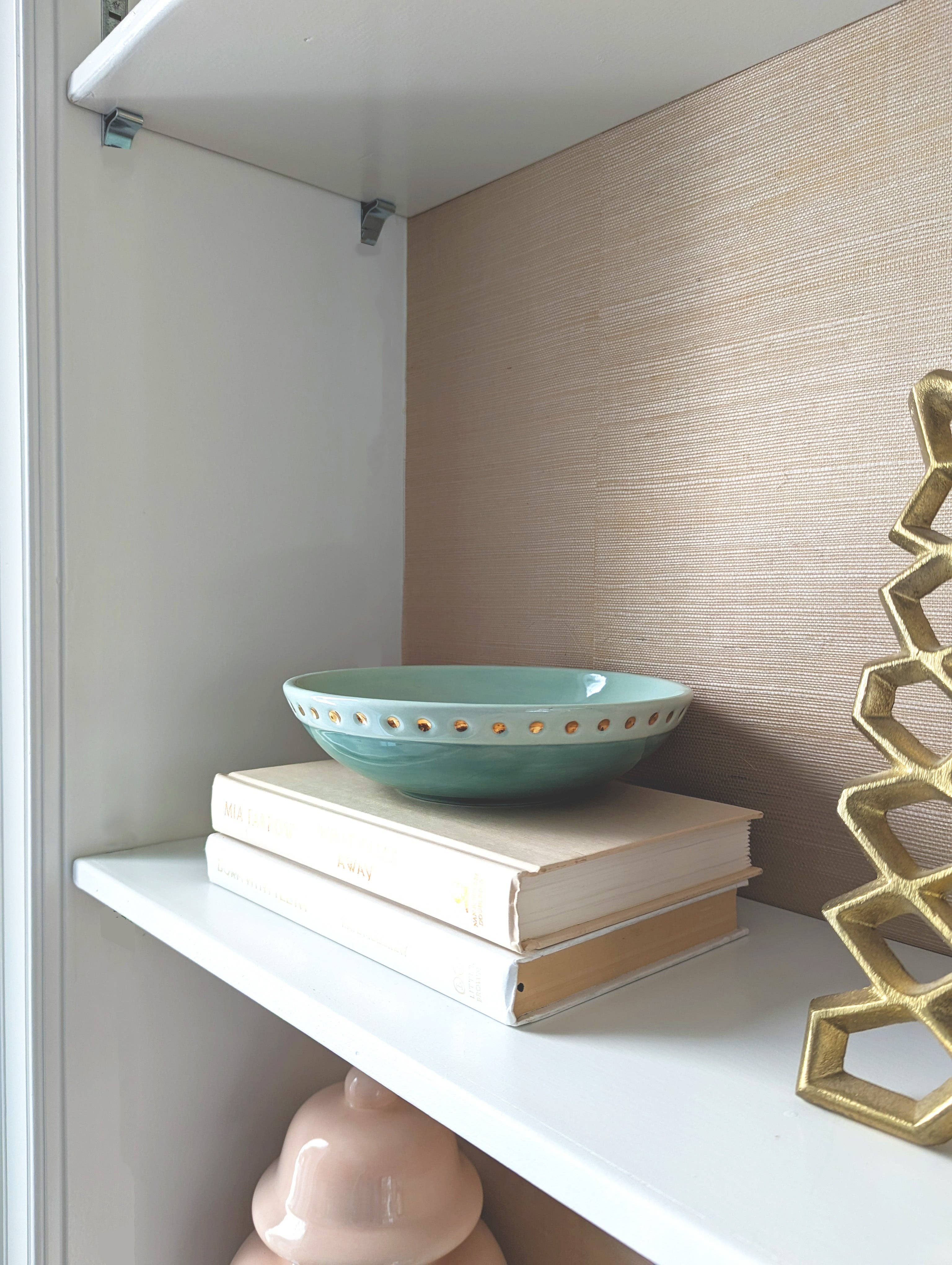 Goddess Bowl with 22K Gold Accent: Bowl / Sea Glass