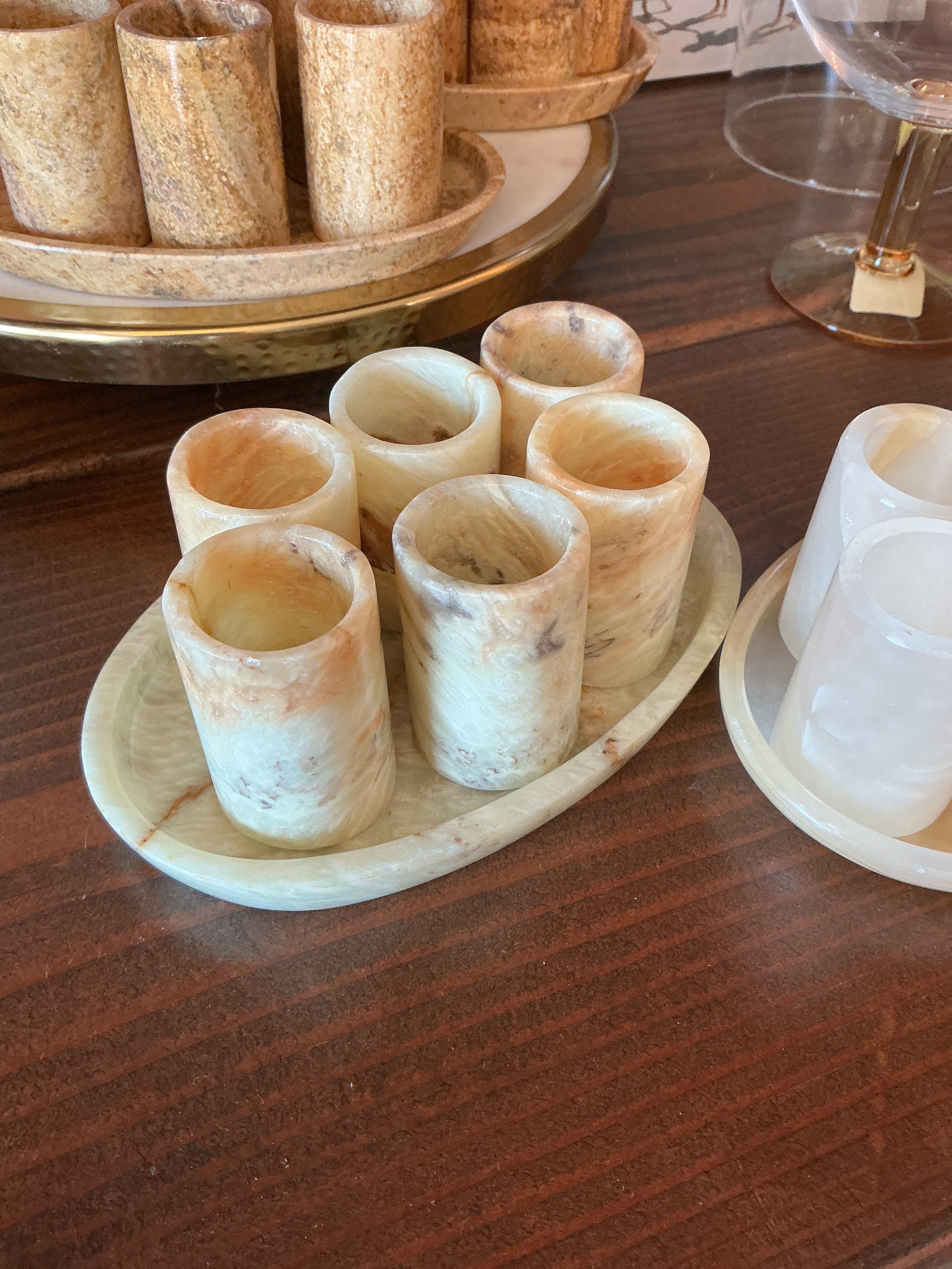 shot glass set: marble/ onyx