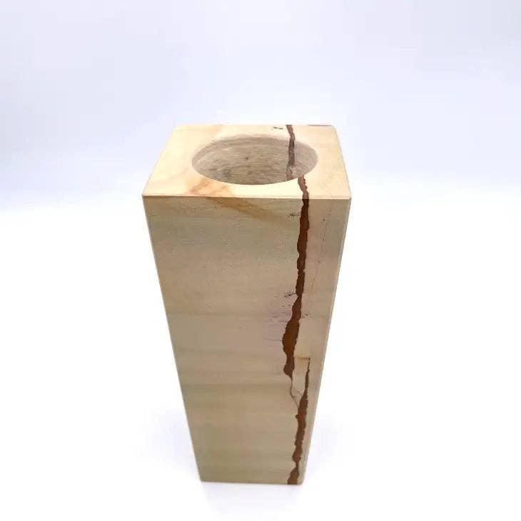 8" Square Vase in marble and onyx: Black Zebra Marble