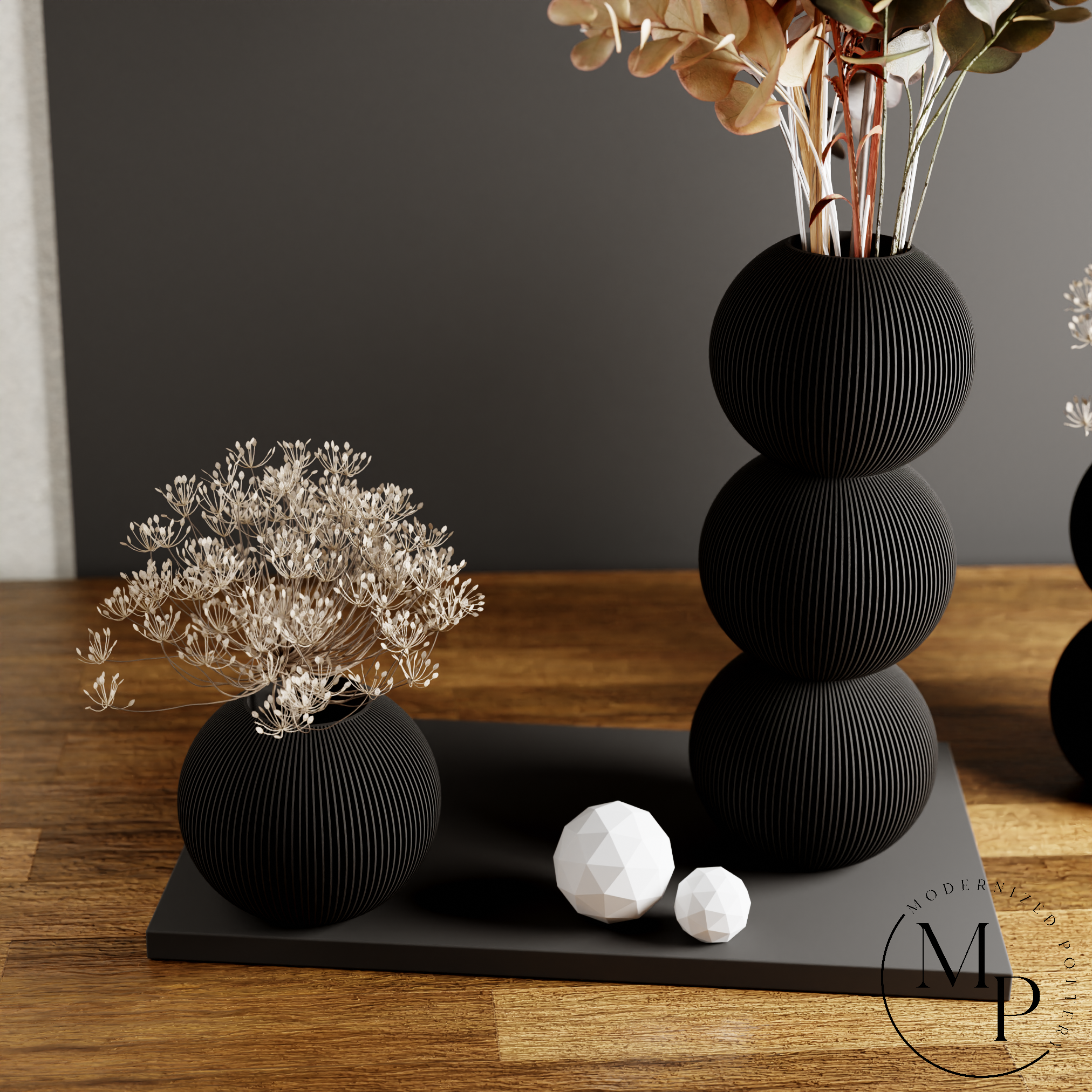 BUBBLE Vase | PREMIUM | 8 Colors | For Dried & Fresh Flowers: Muted Green / Single / With Insert