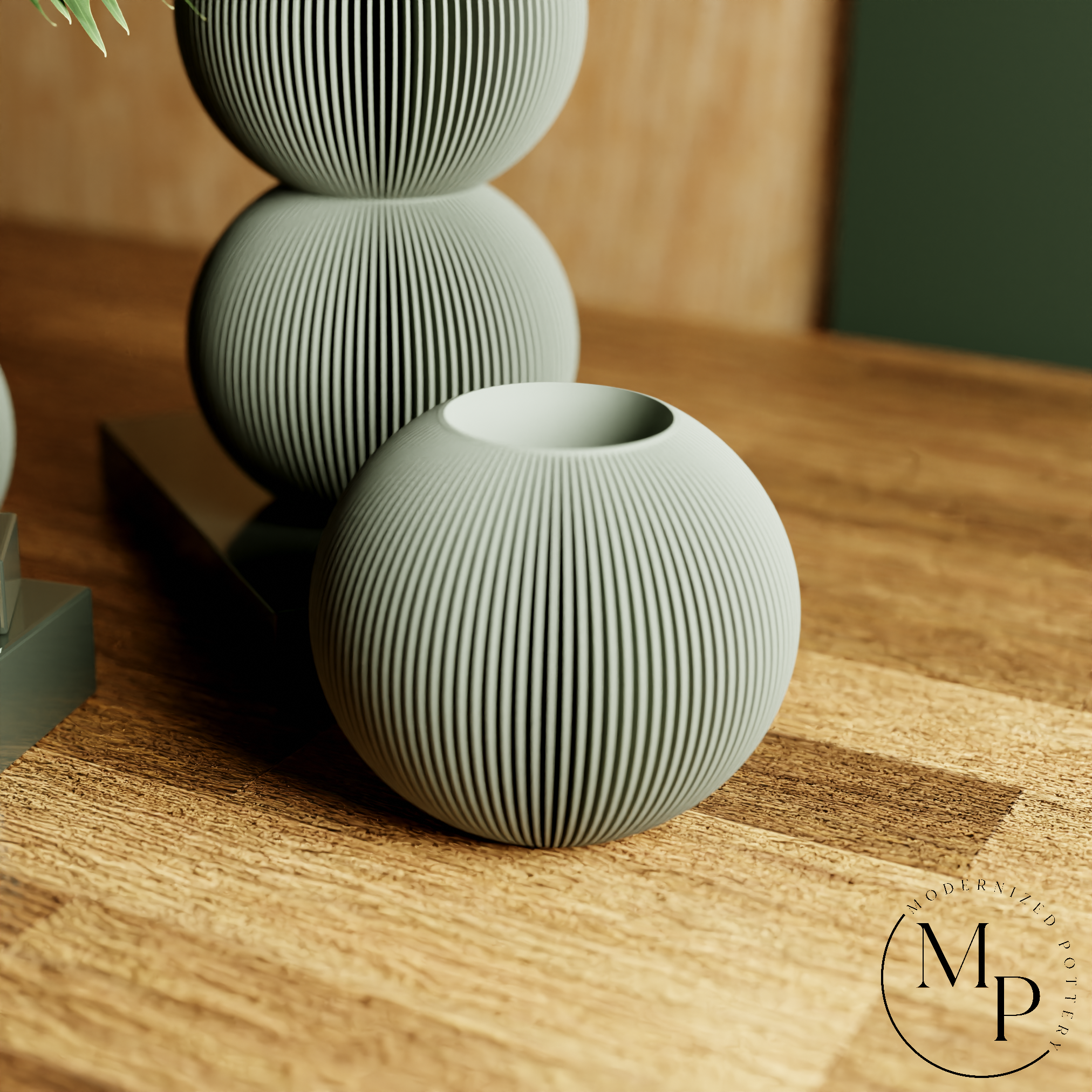BUBBLE Vase | PREMIUM | 8 Colors | For Dried & Fresh Flowers: Muted Green / Single / With Insert