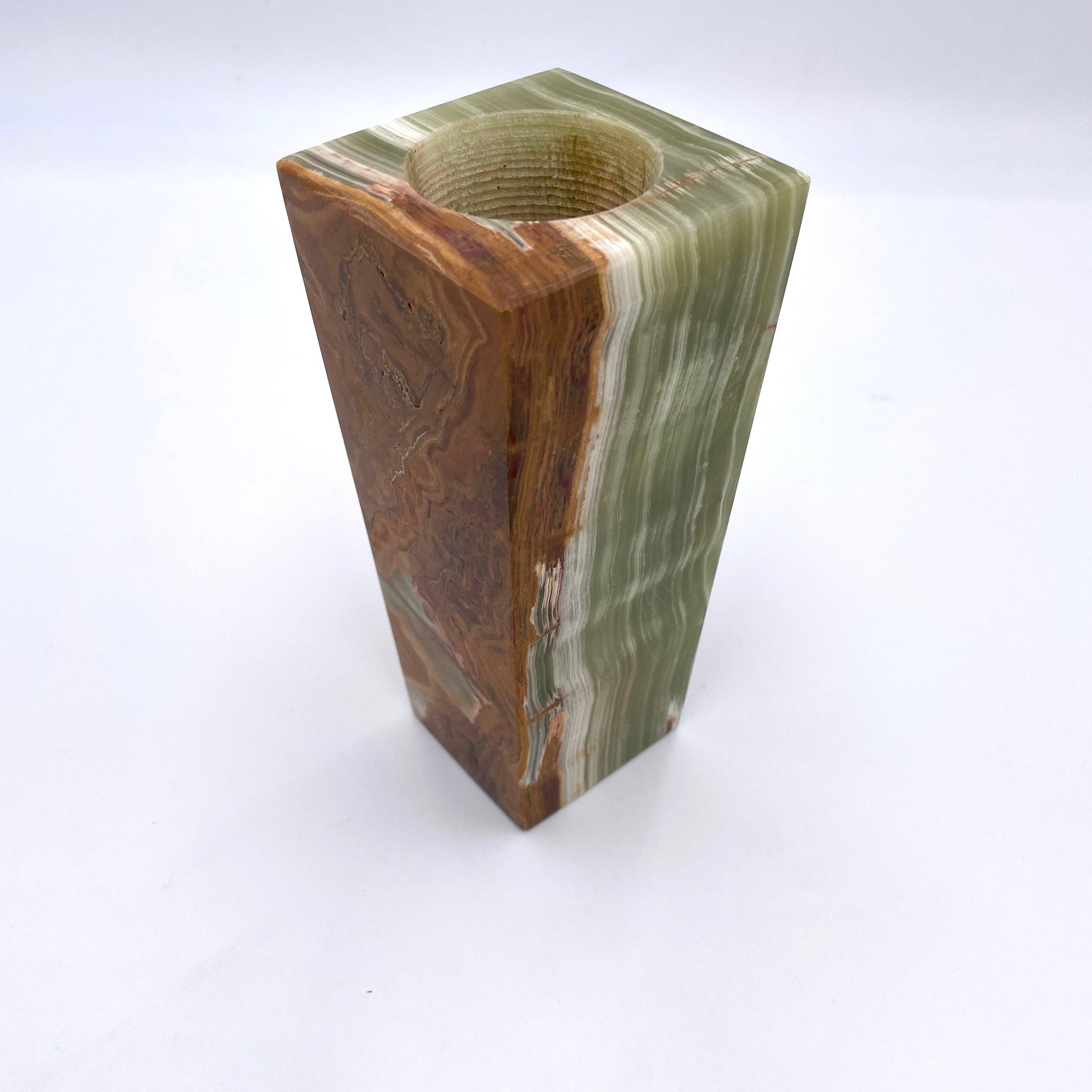 6" Square Vase - Marble and Onyx: Verona Marble