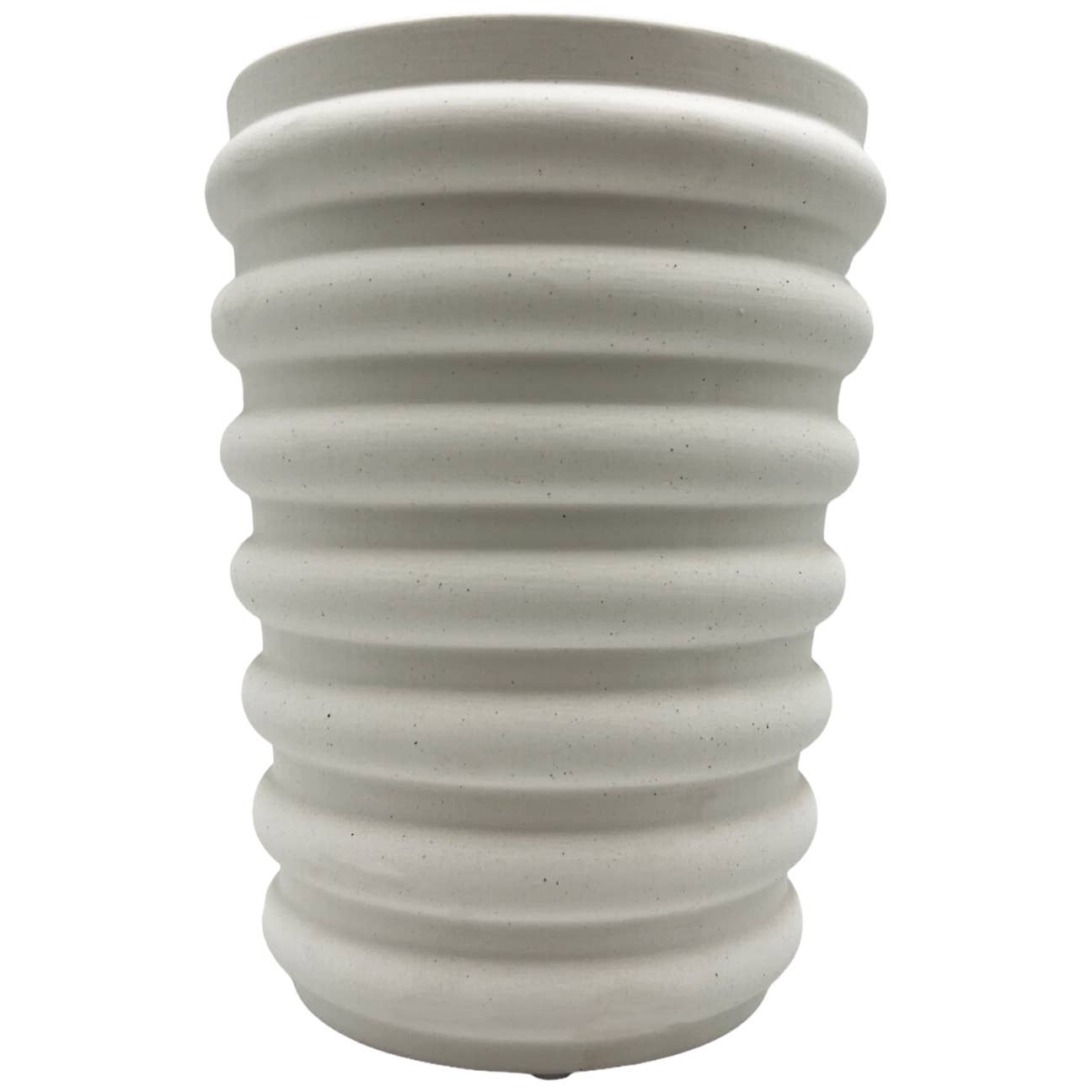 Modern Ceramic Vase in Beige: Large