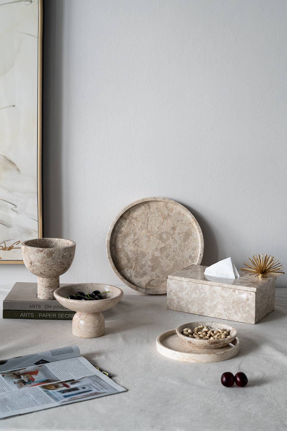 7x7x4" Marble Elegance Pedestal Bowl