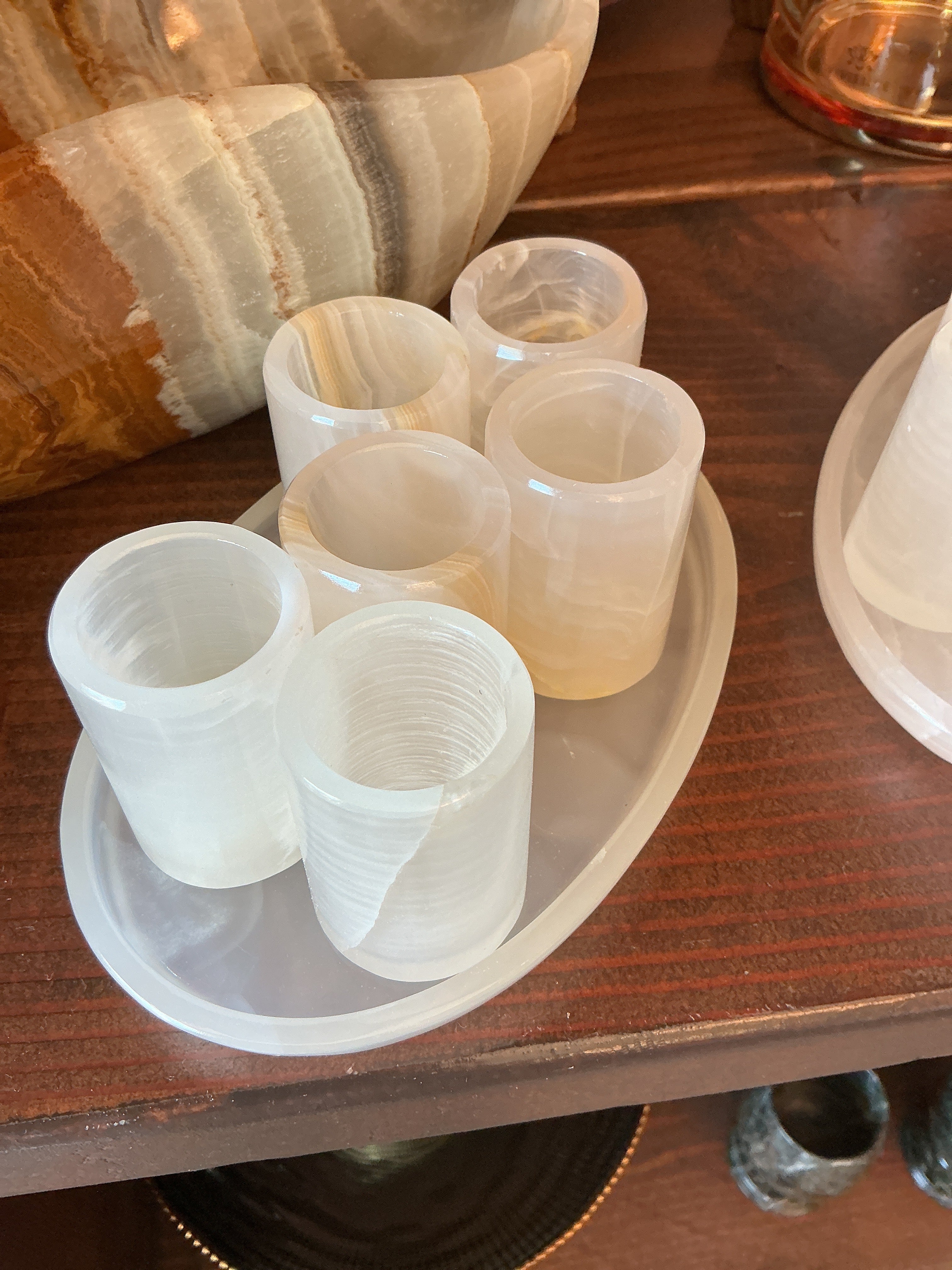 shot glass set: marble/ onyx