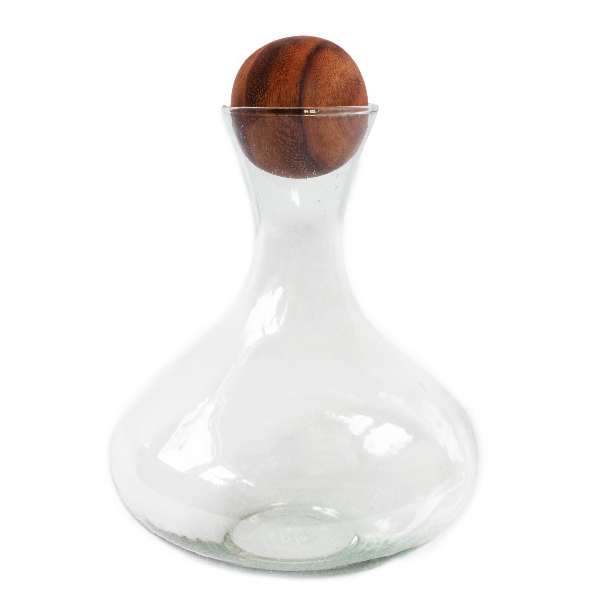 Clasico Large Glass Decanter with Topper: Dark Amber Sphere