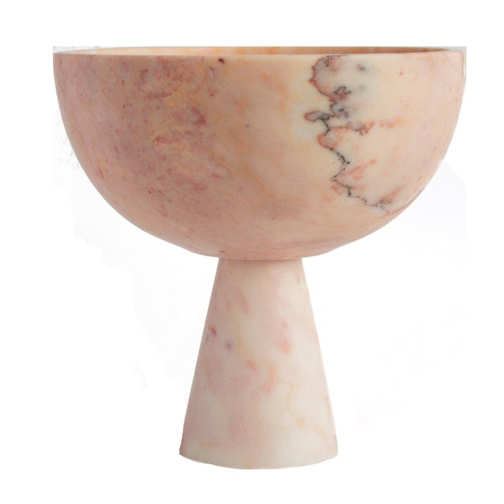 PINK MARBLE PEDESTAL BOWL XL: XL