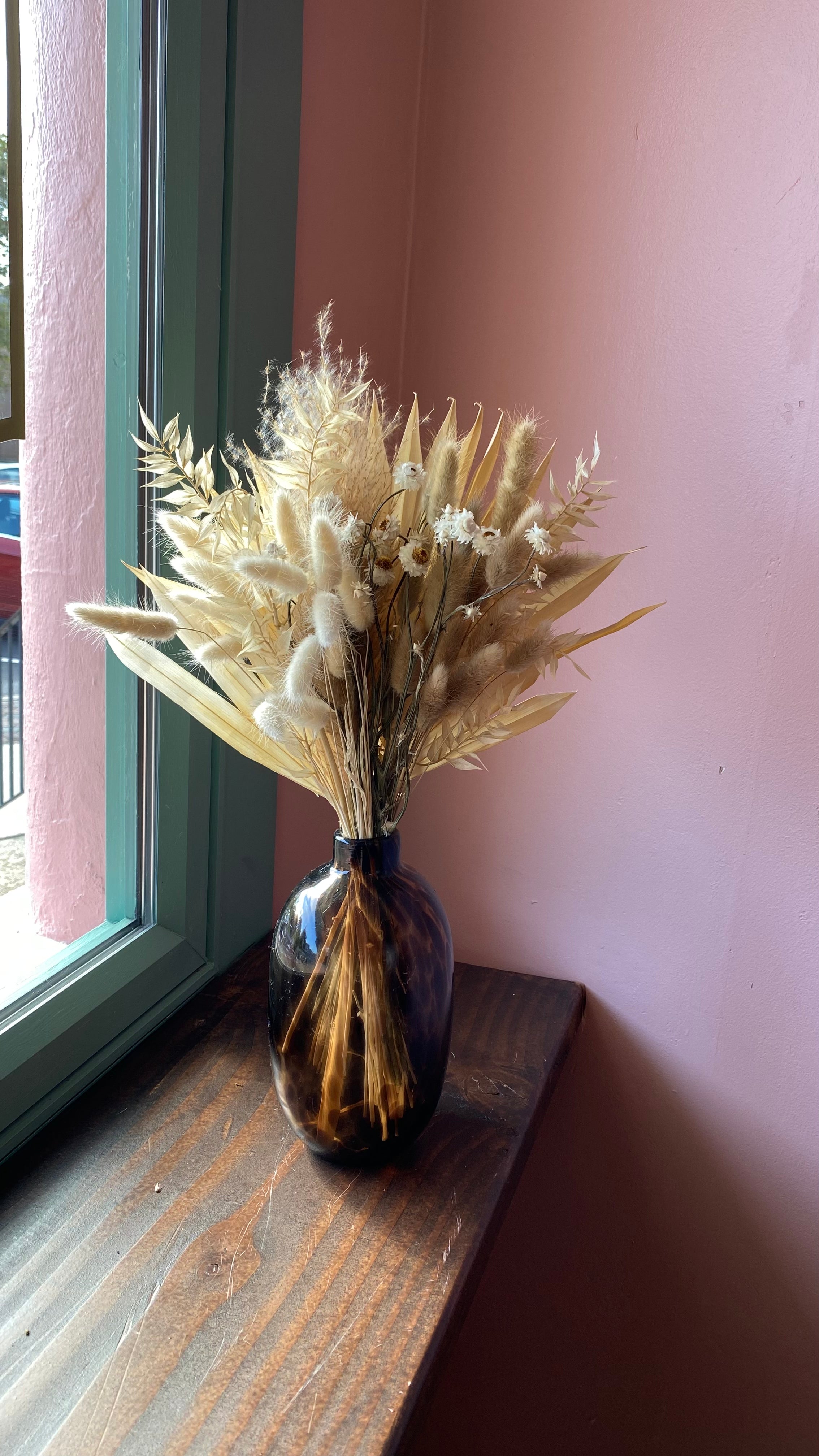 Dried Flowers in Leopard Vase