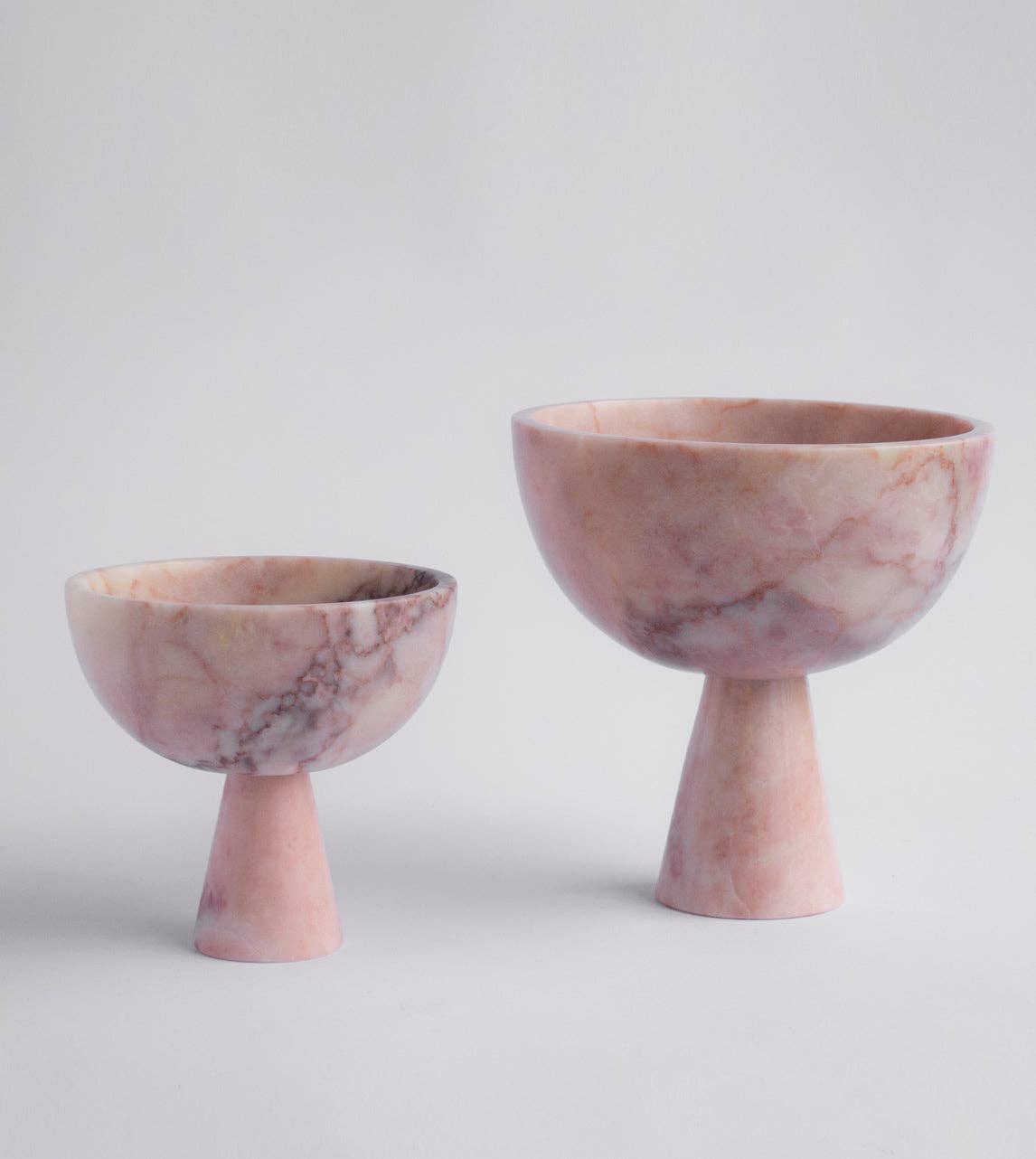 PINK MARBLE PEDESTAL BOWL XL: L