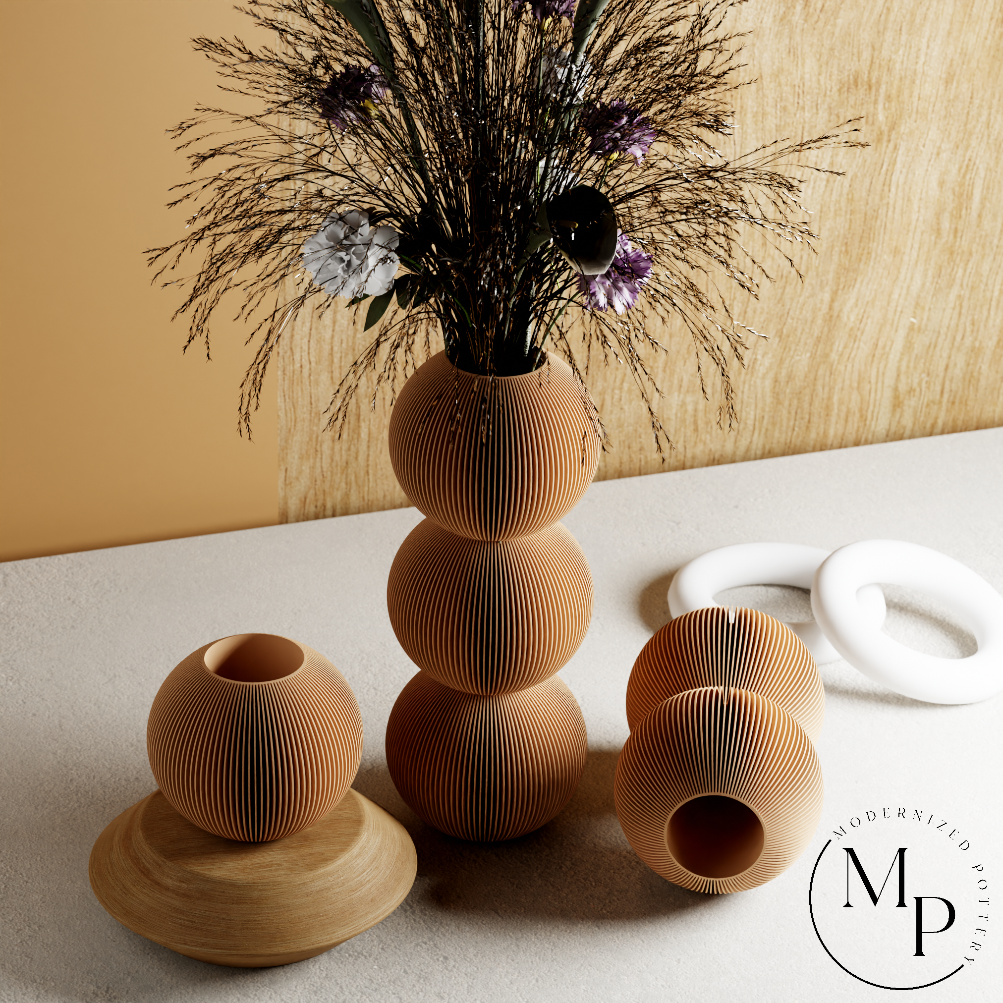 BUBBLE Vase | PREMIUM | 8 Colors | For Dried & Fresh Flowers: Marble / Single / With Insert