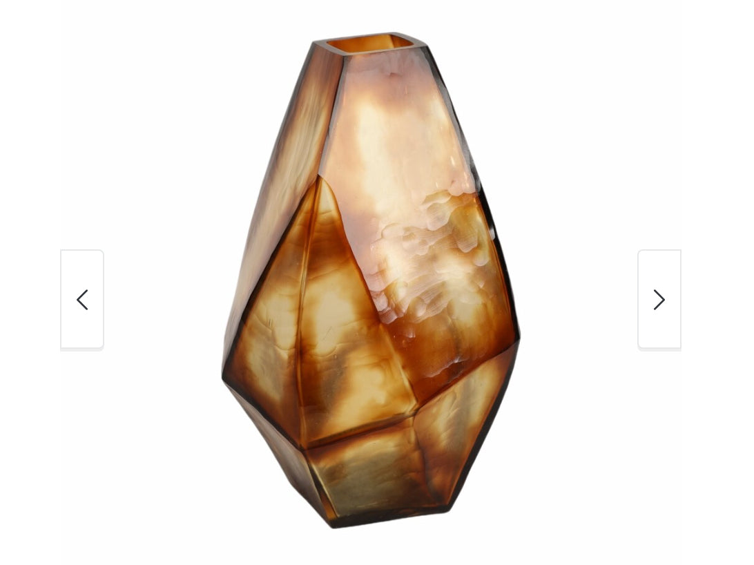 Tioga 12” Large Brown Glass Vase