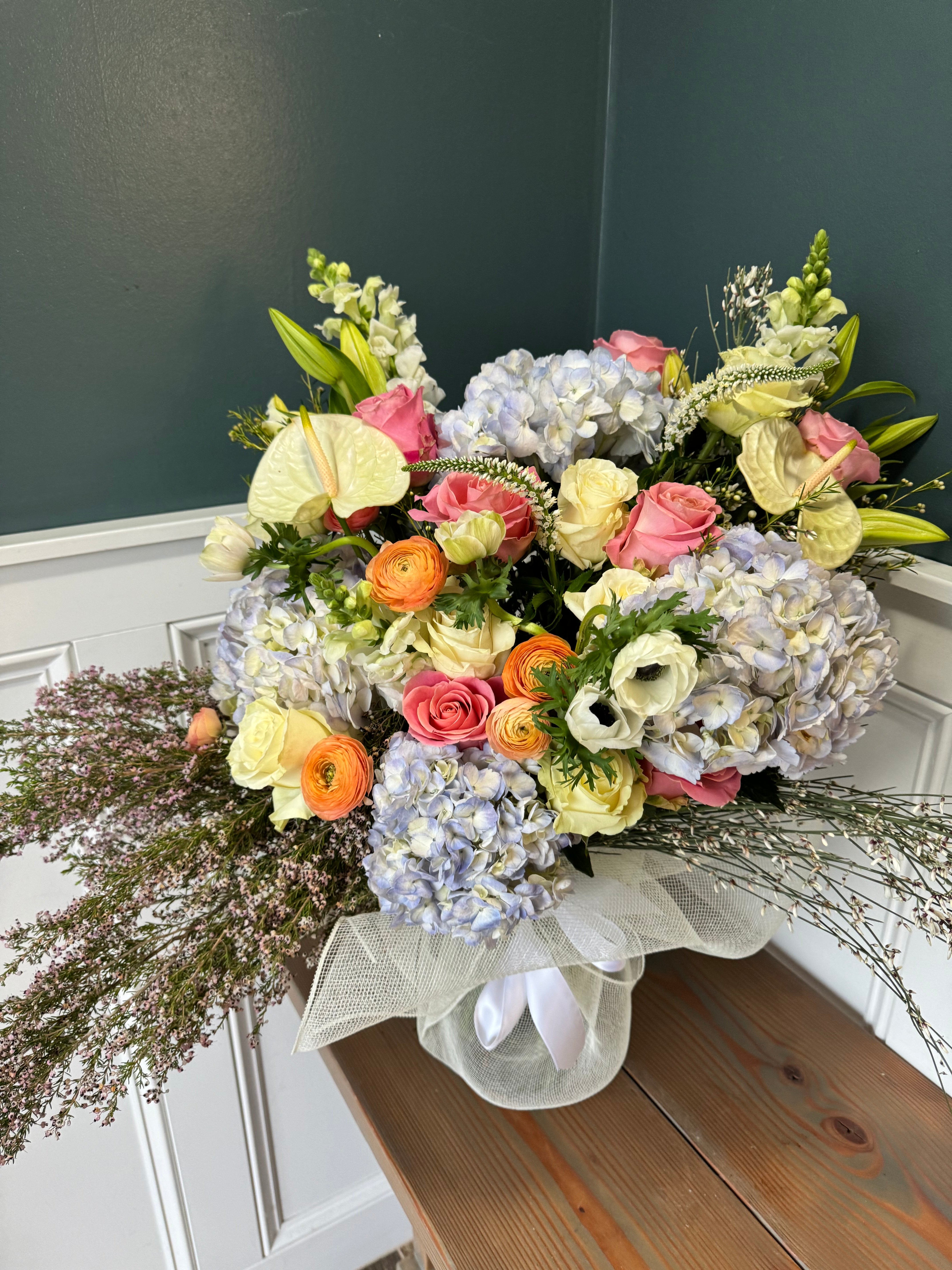 Thanksgiving Arrangement in Vase: Deluxe